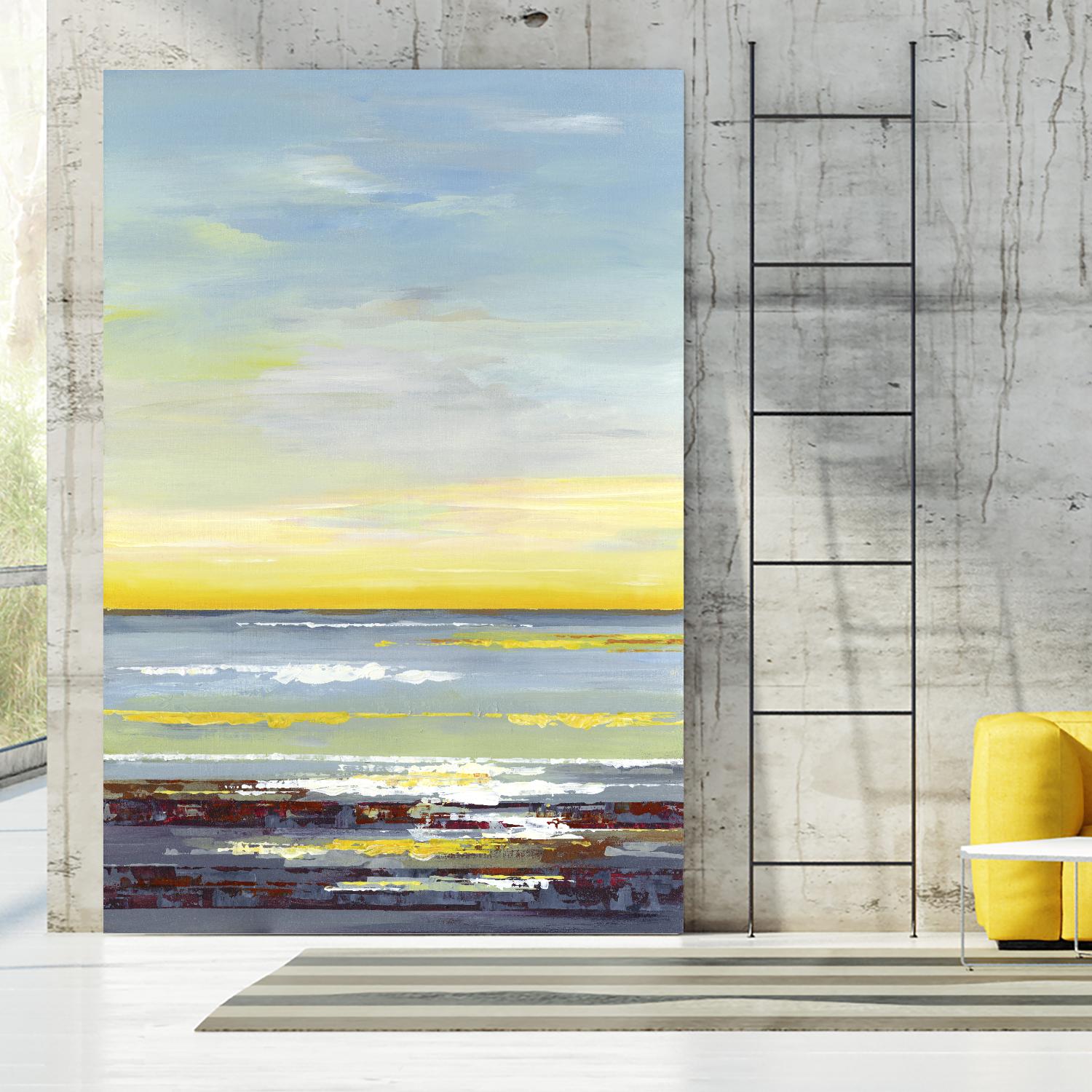 Gold Horizon by Valeria Mravyan on GIANT ART - blue abstract