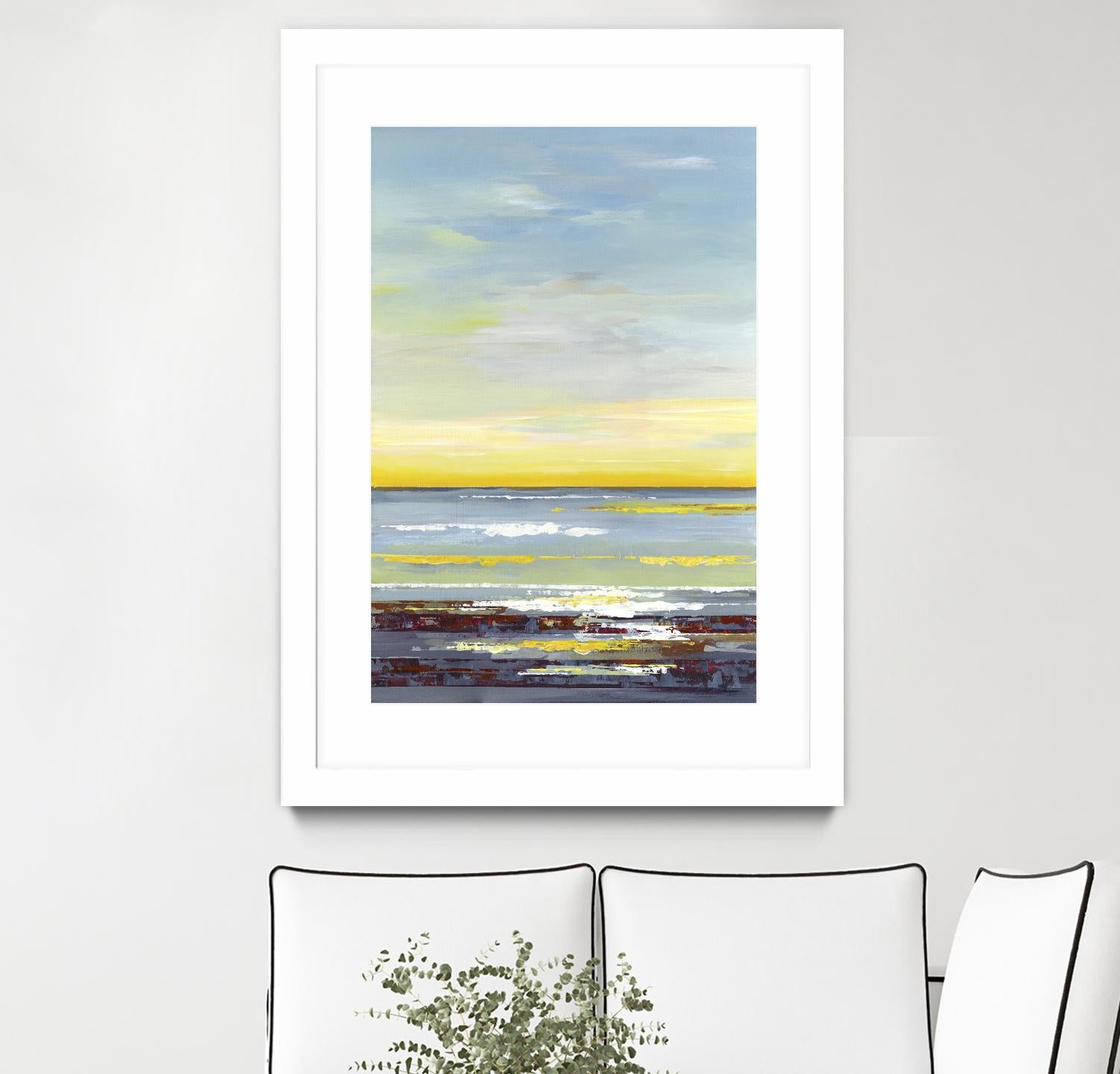 Gold Horizon by Valeria Mravyan on GIANT ART - blue abstract