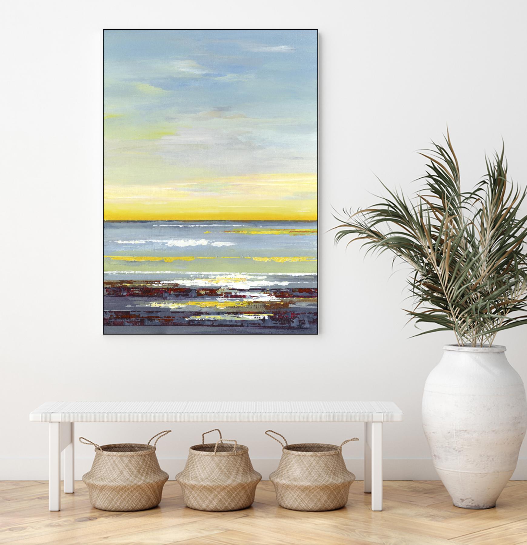Gold Horizon by Valeria Mravyan on GIANT ART - blue abstract