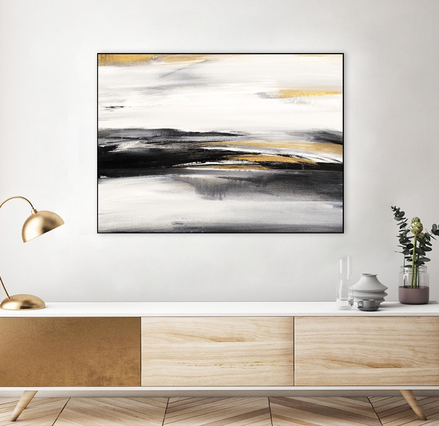 Gold Rush I by Valeria Mravyan on GIANT ART - black abstract