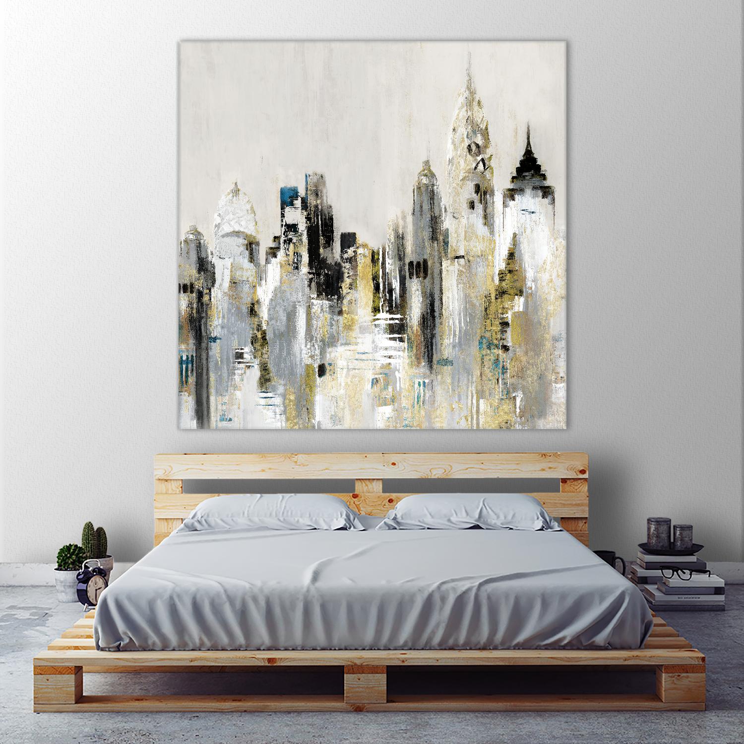 Golden Cityscape by Valeria Mravyan on GIANT ART - gold city scene