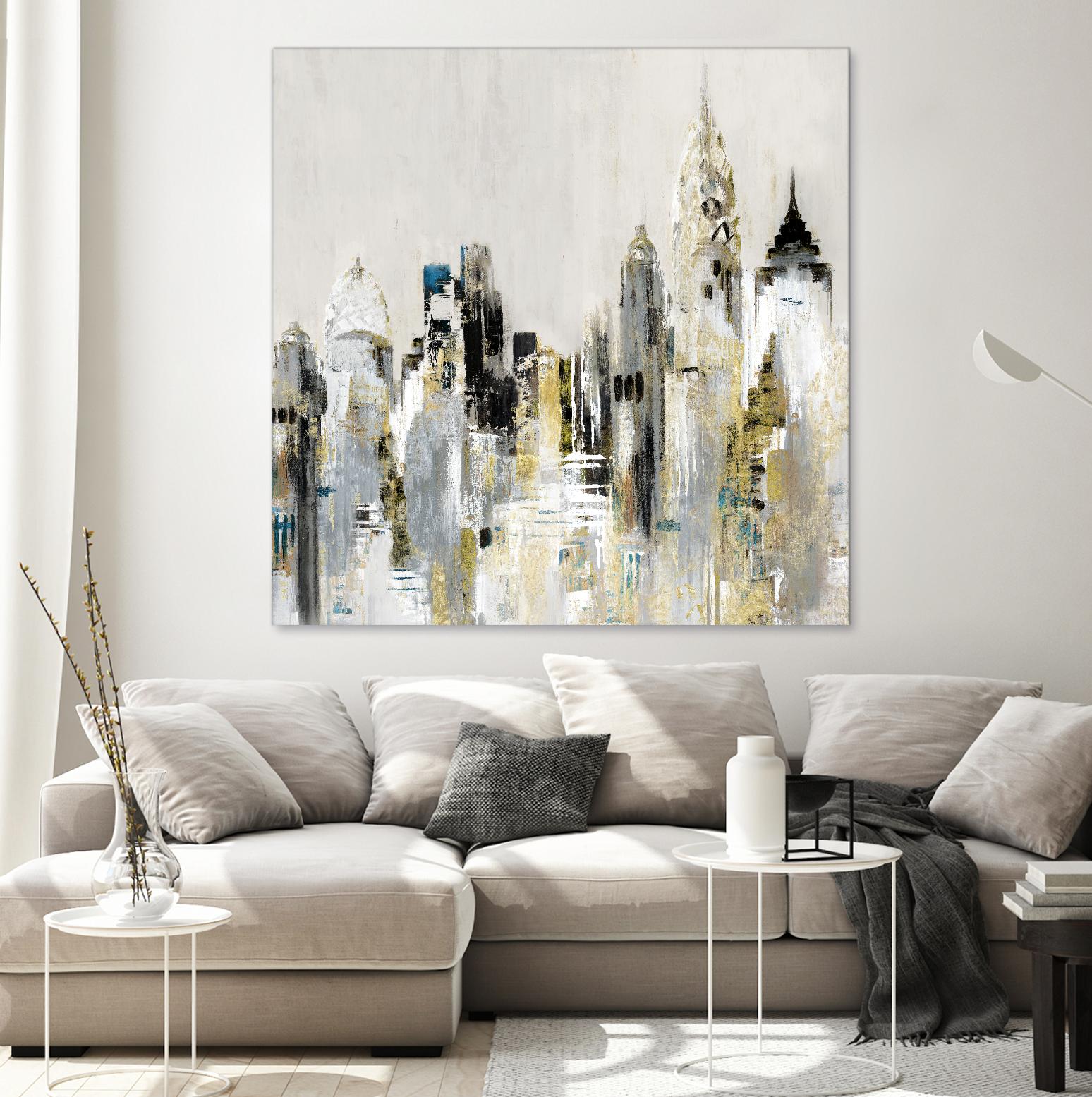 Golden Cityscape by Valeria Mravyan on GIANT ART - gold city scene