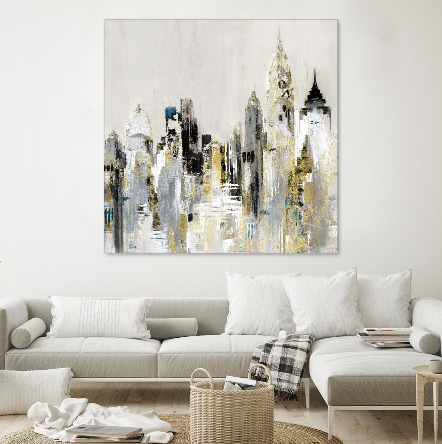 Golden Cityscape by Valeria Mravyan on GIANT ART - gold city scene