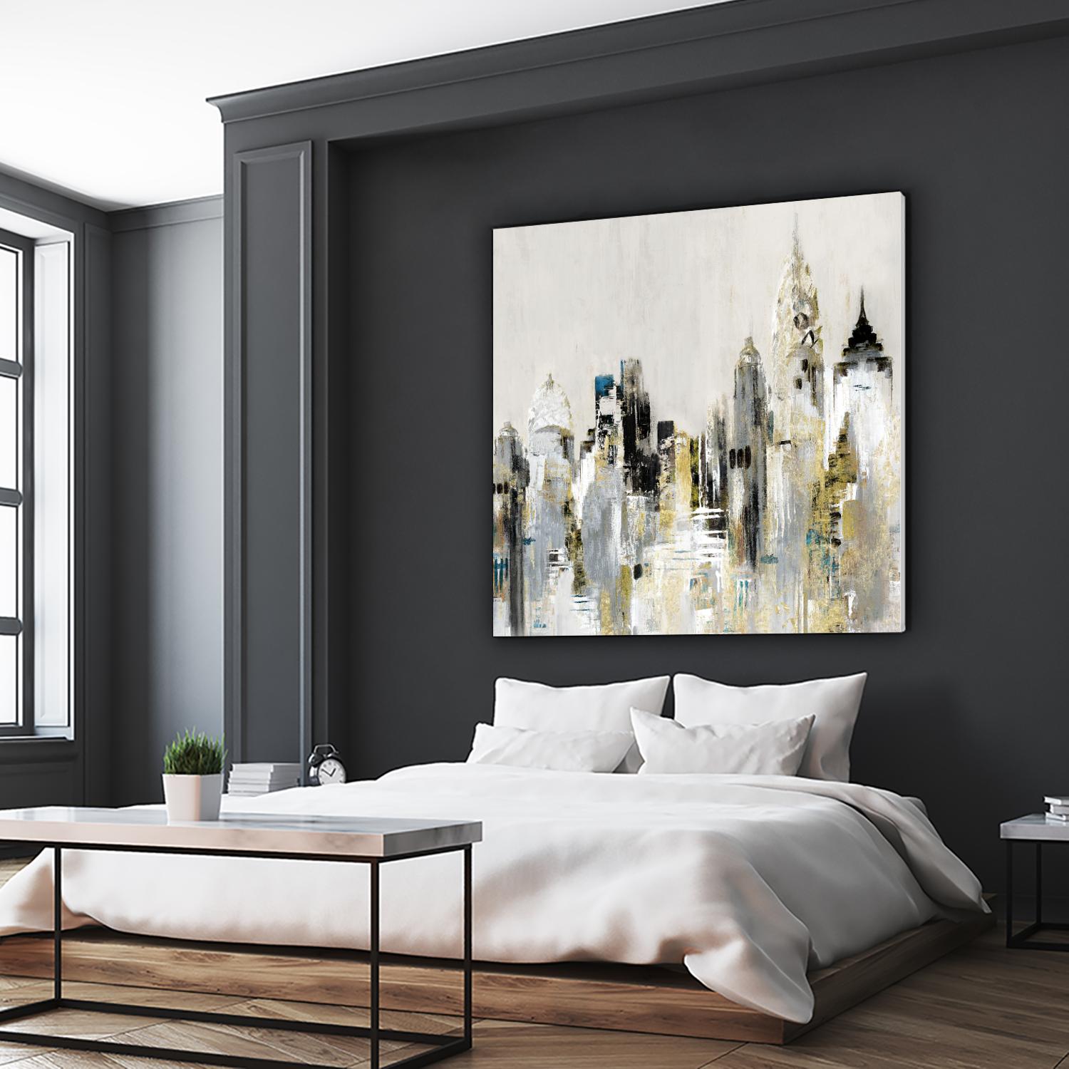 Golden Cityscape by Valeria Mravyan on GIANT ART - gold city scene