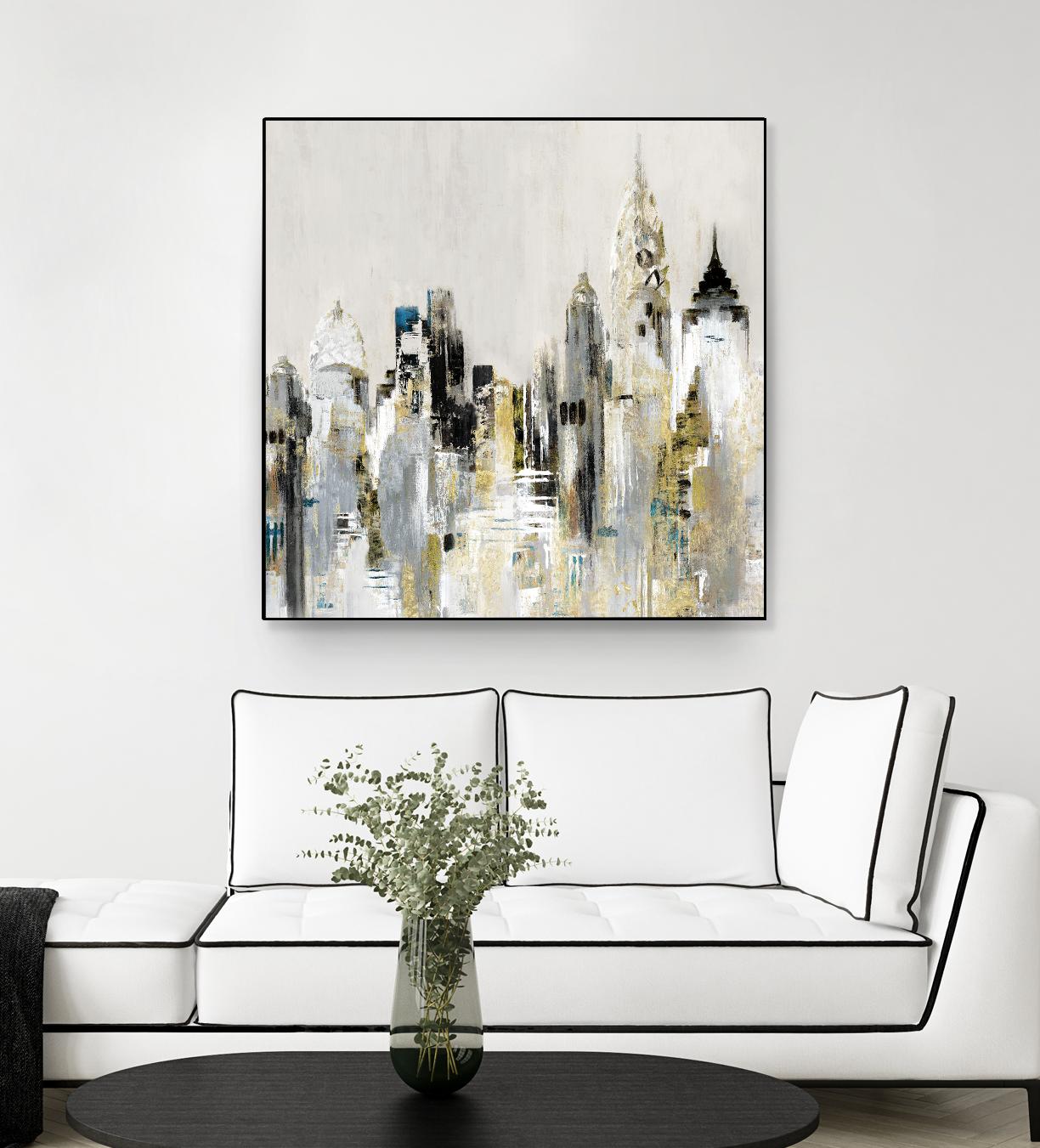 Golden Cityscape by Valeria Mravyan on GIANT ART - gold city scene