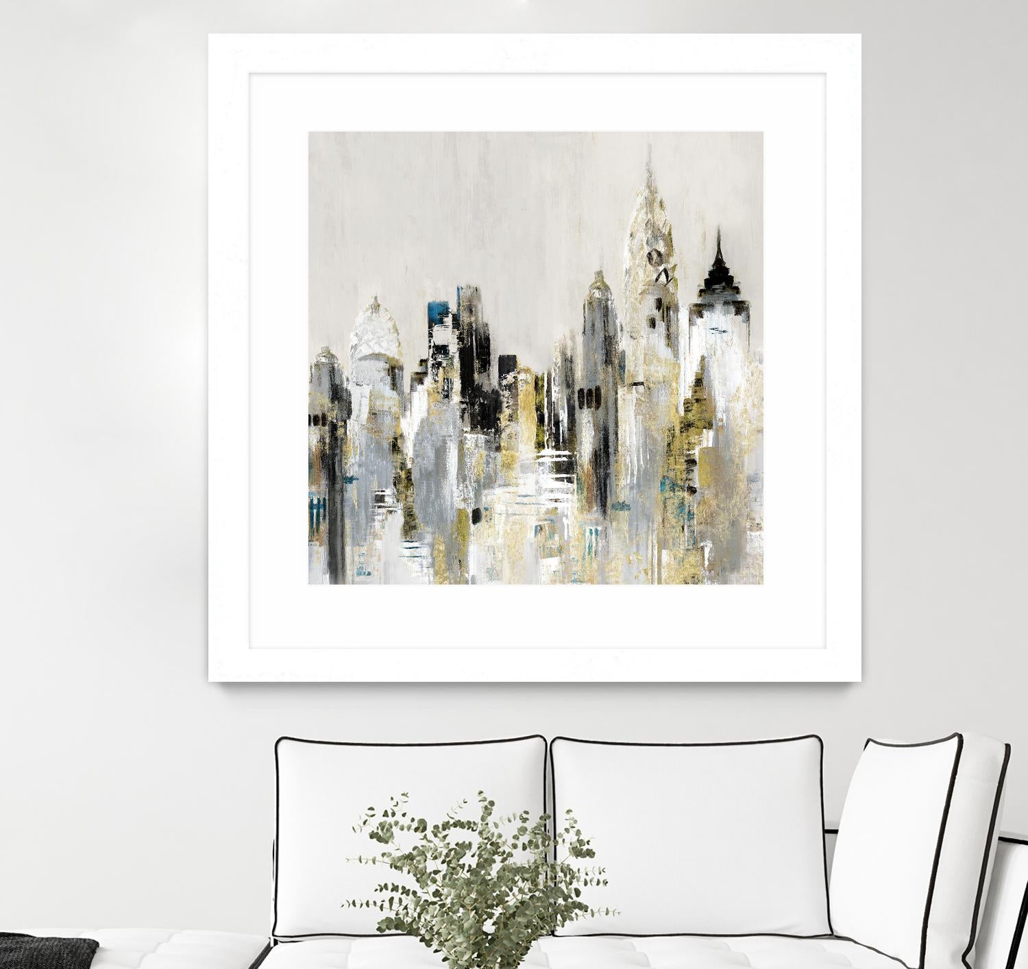 Golden Cityscape by Valeria Mravyan on GIANT ART - gold city scene