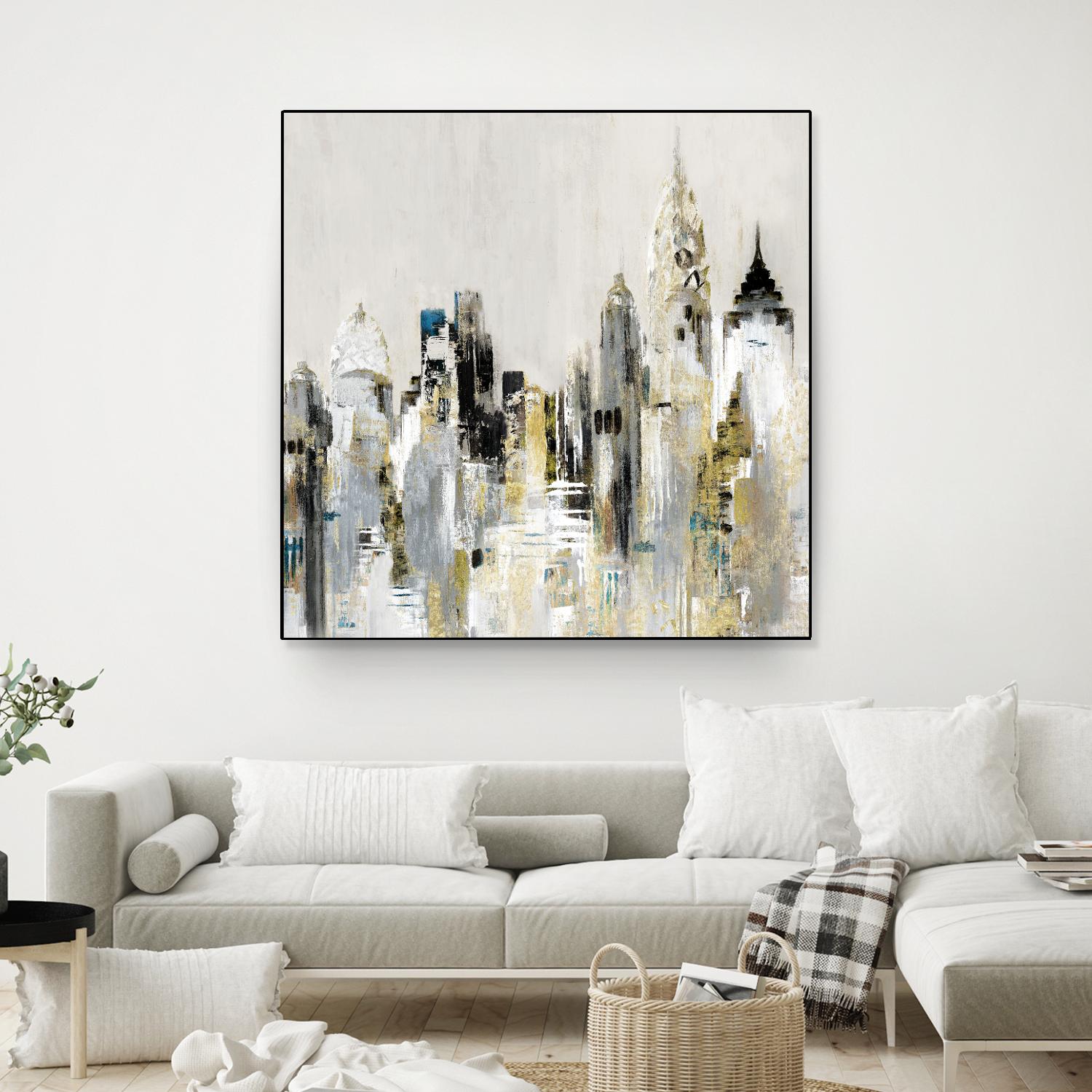 Golden Cityscape by Valeria Mravyan on GIANT ART - gold city scene
