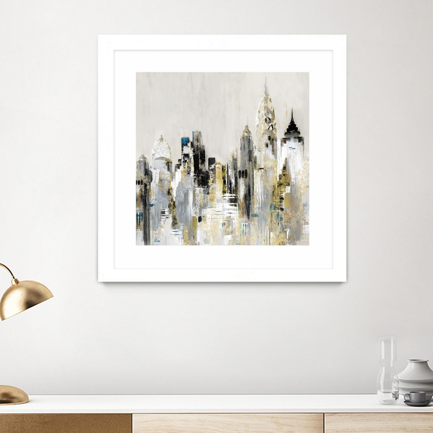 Golden Cityscape by Valeria Mravyan on GIANT ART - gold city scene
