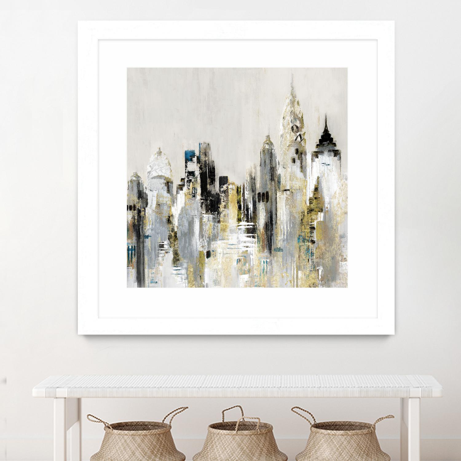 Golden Cityscape by Valeria Mravyan on GIANT ART - gold city scene