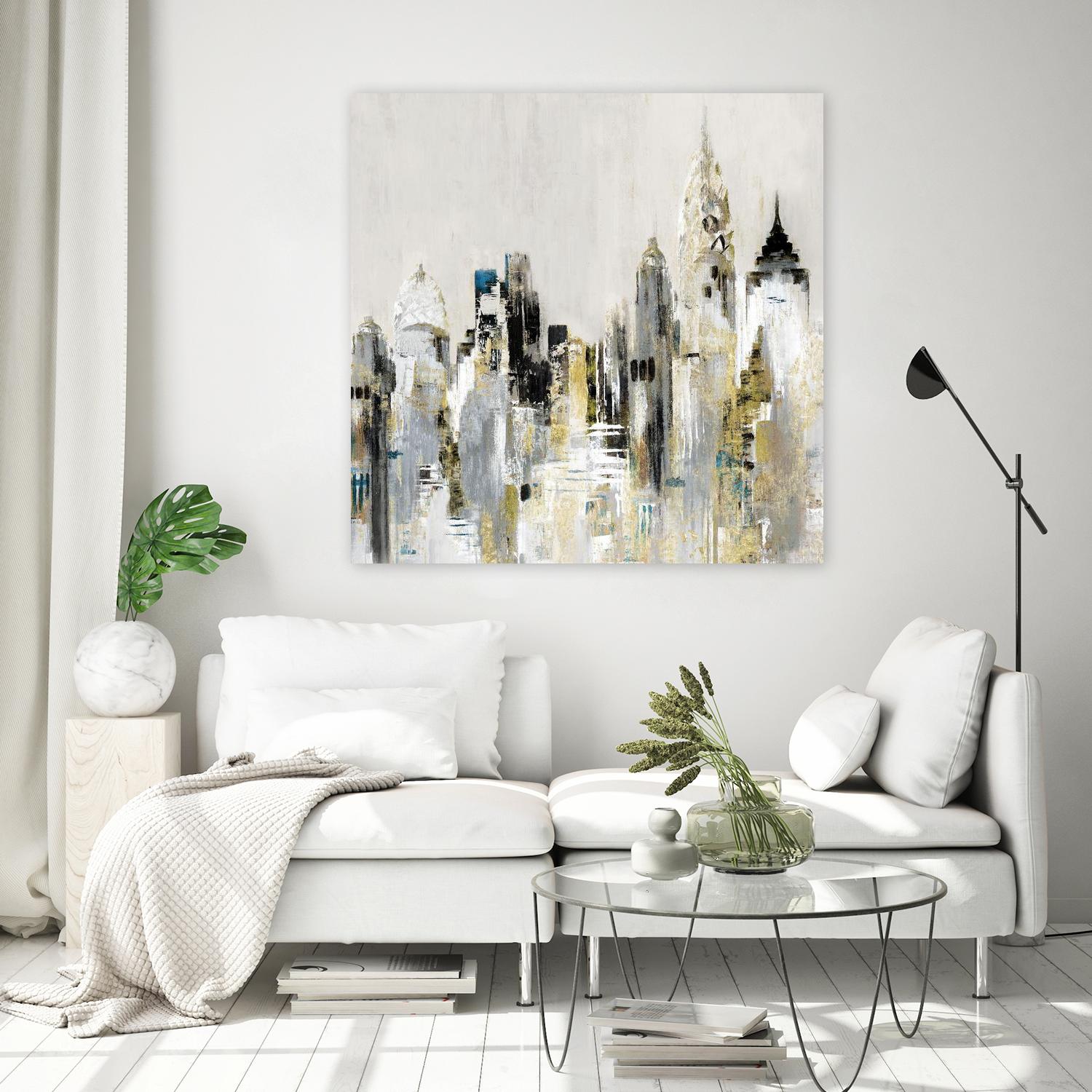 Golden Cityscape by Valeria Mravyan on GIANT ART - gold city scene