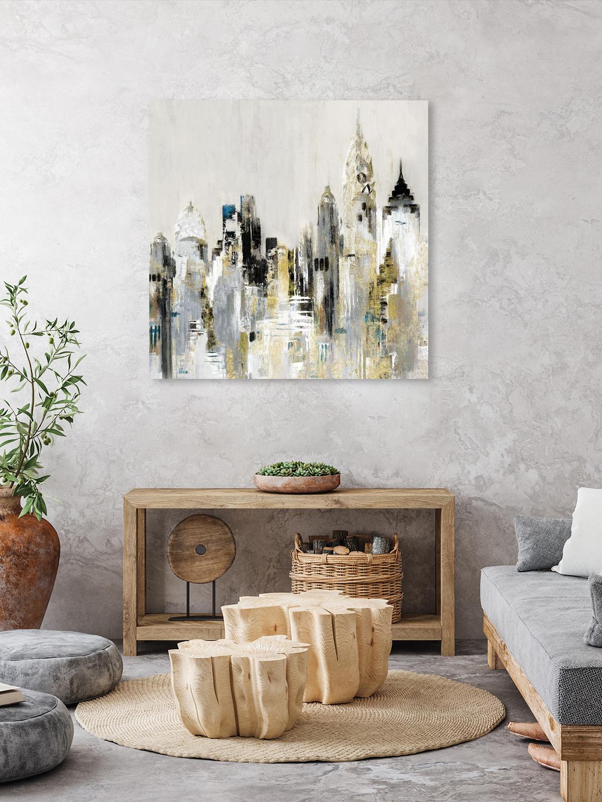 Golden Cityscape by Valeria Mravyan on GIANT ART - gold city scene