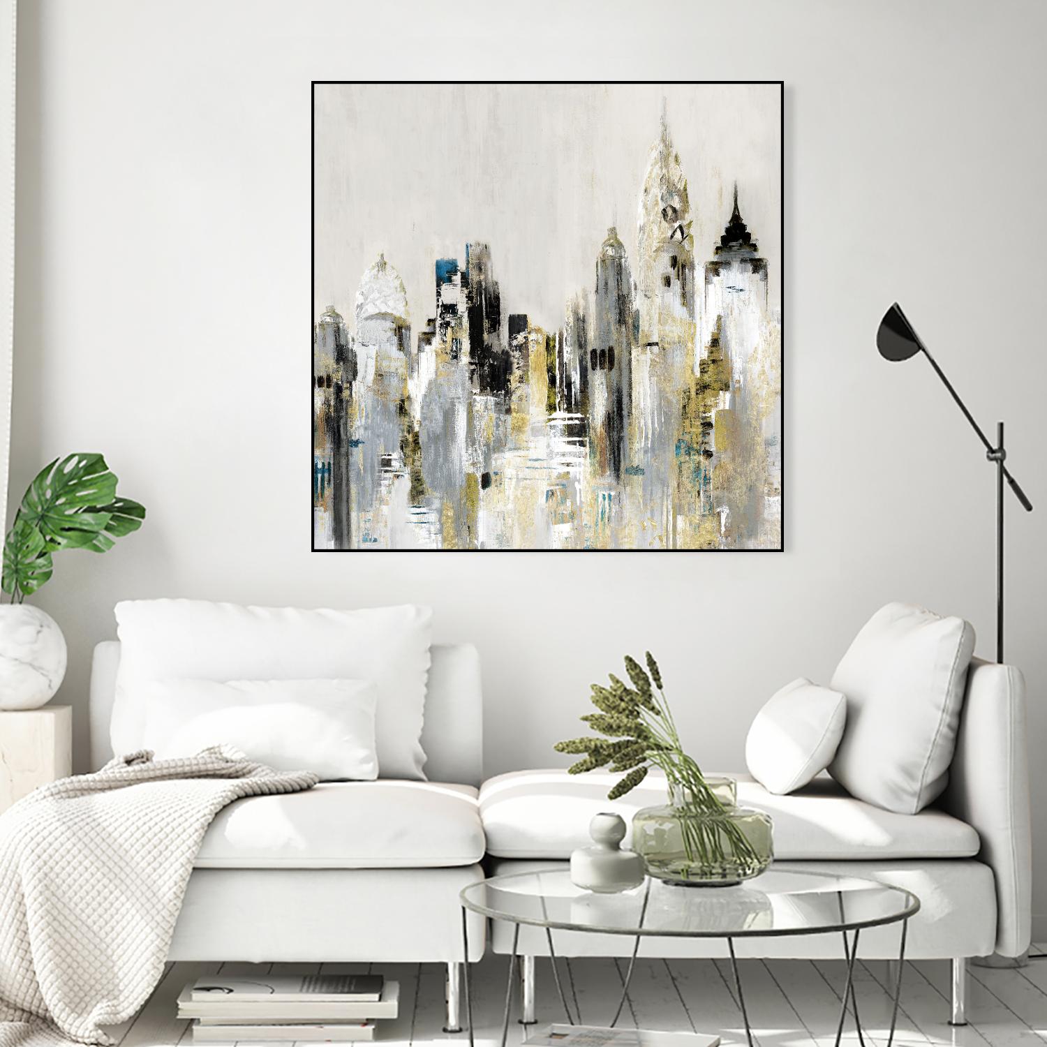 Golden Cityscape by Valeria Mravyan on GIANT ART - gold city scene