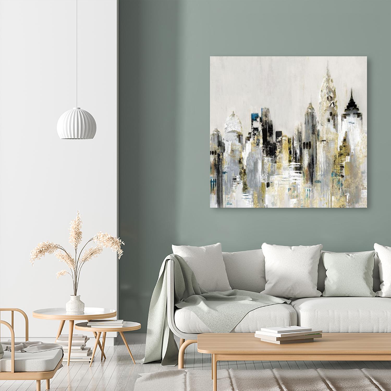 Golden Cityscape by Valeria Mravyan on GIANT ART - gold city scene