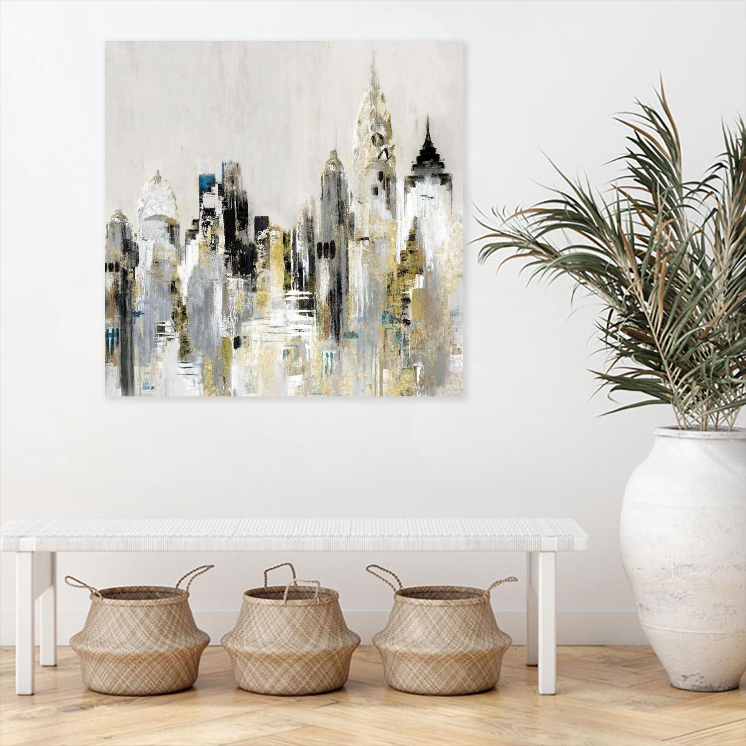 Golden Cityscape by Valeria Mravyan on GIANT ART - gold city scene