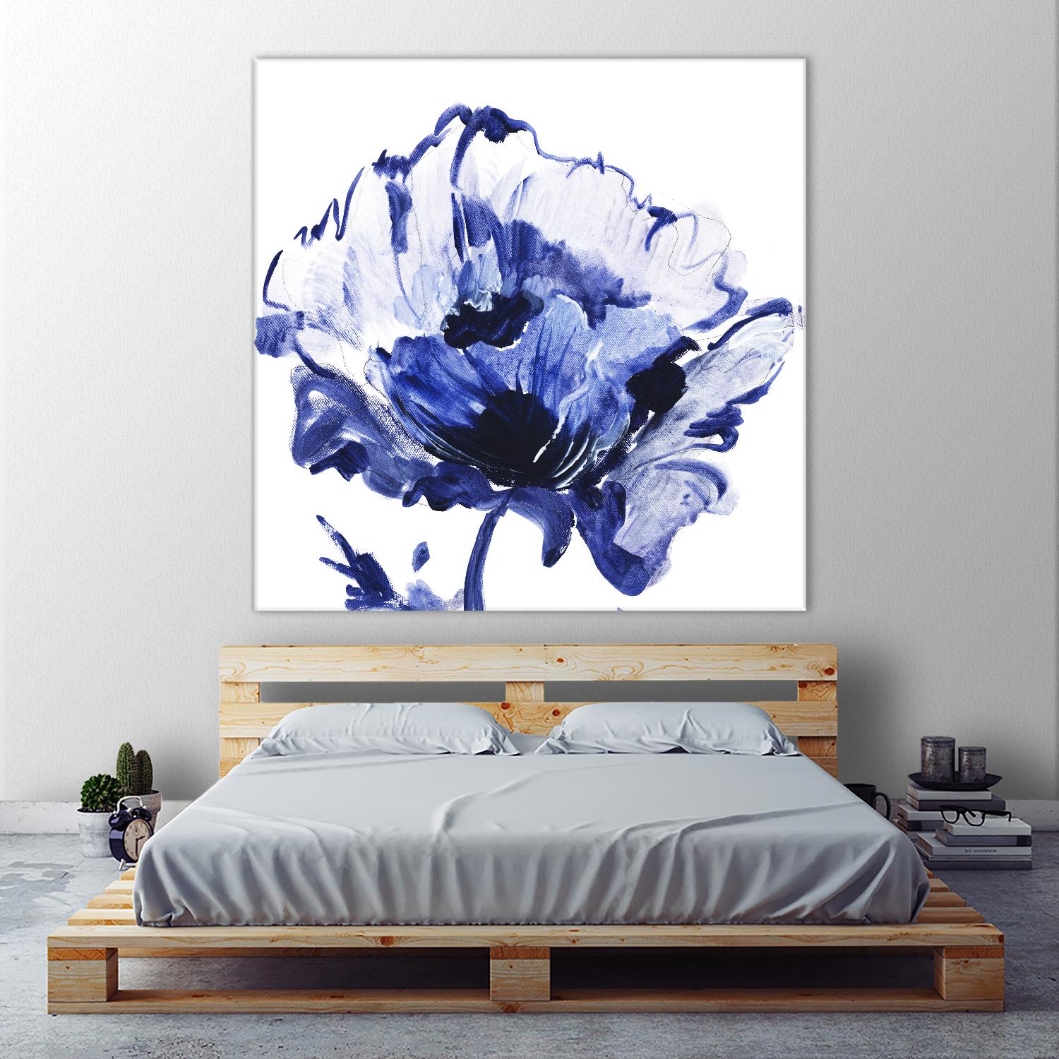 Indigo Flower I by Valeria Mravyan on GIANT ART - white floral