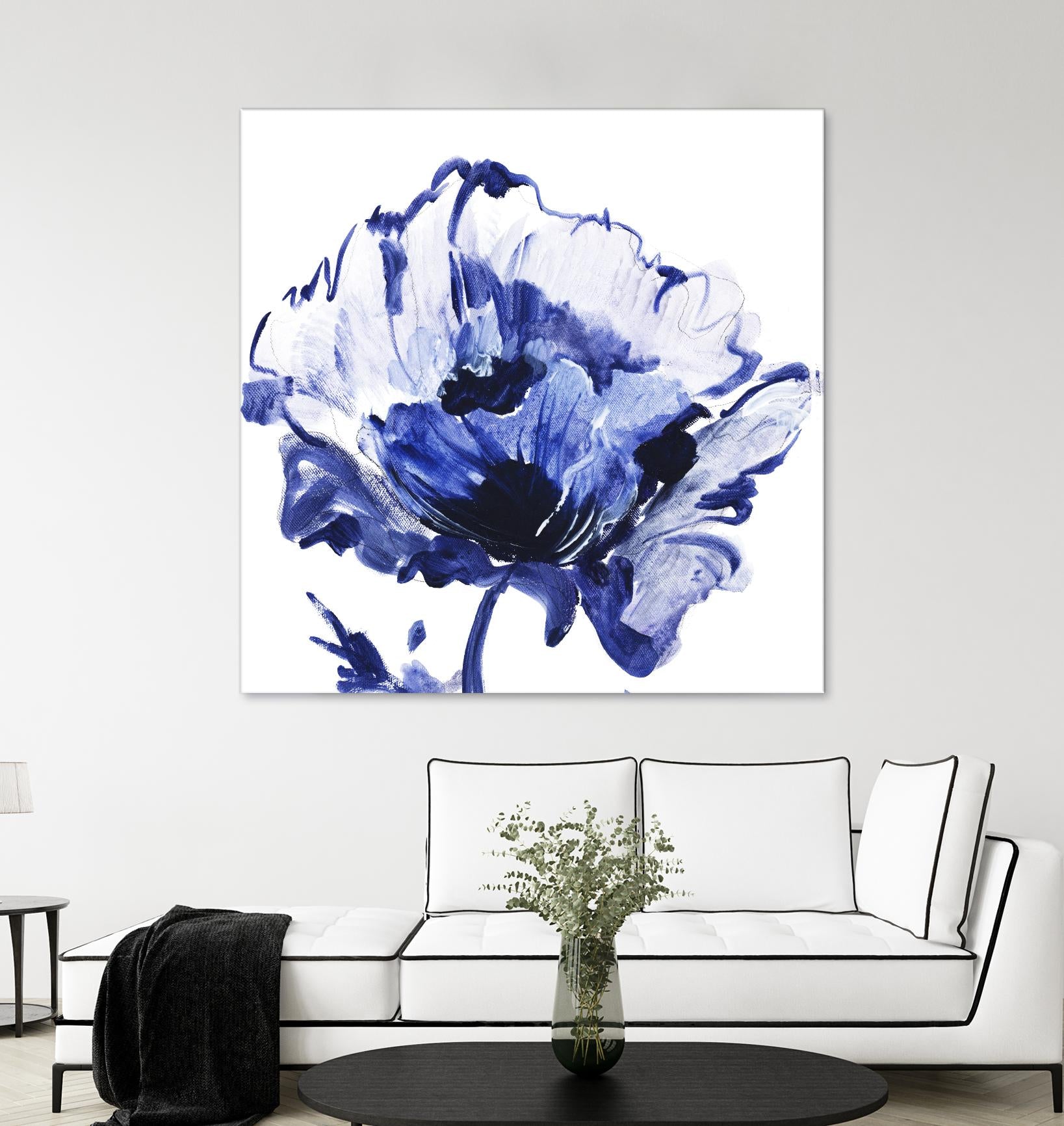 Indigo Flower I by Valeria Mravyan on GIANT ART - white floral
