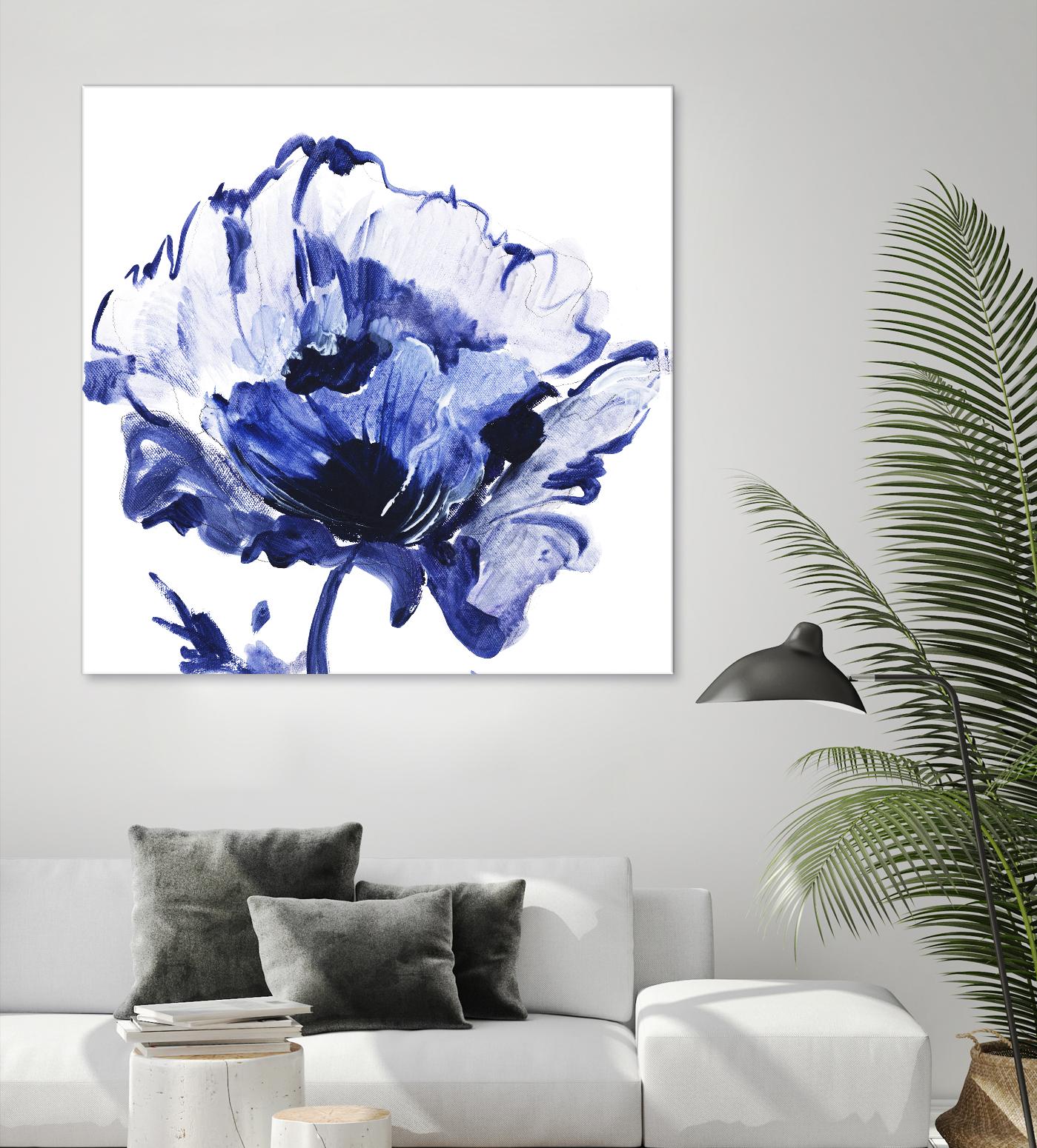Indigo Flower I by Valeria Mravyan on GIANT ART - white floral