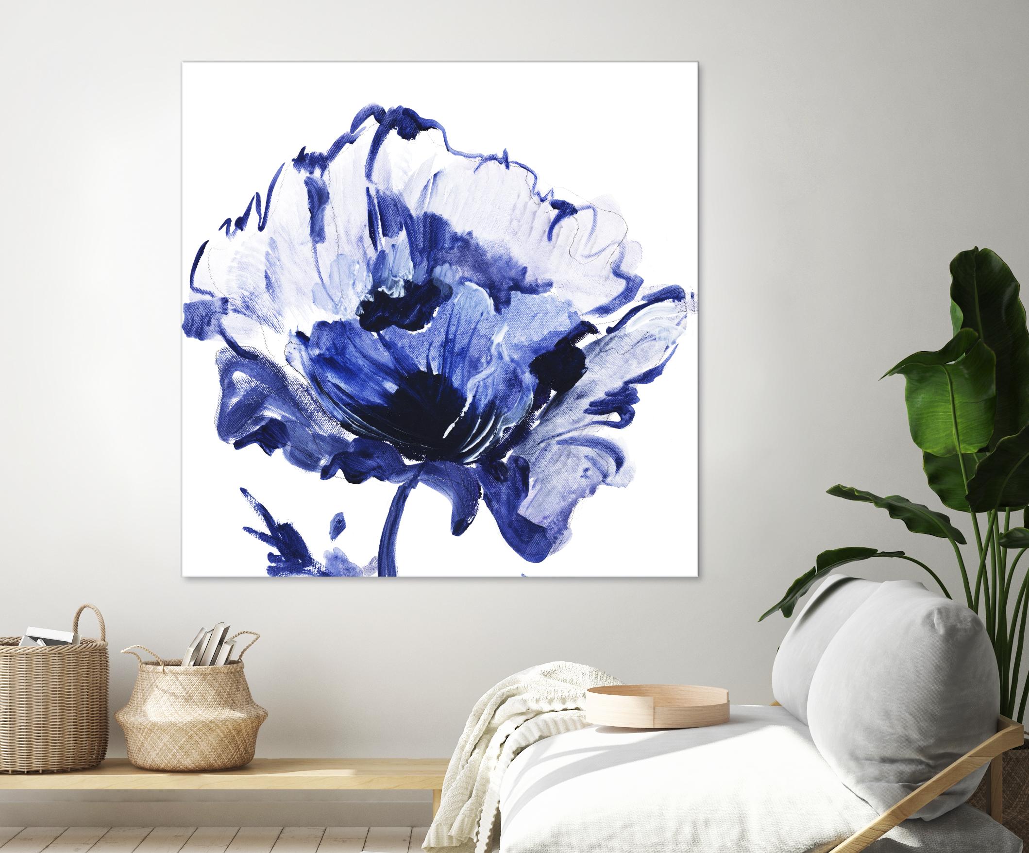 Indigo Flower I by Valeria Mravyan on GIANT ART - white floral