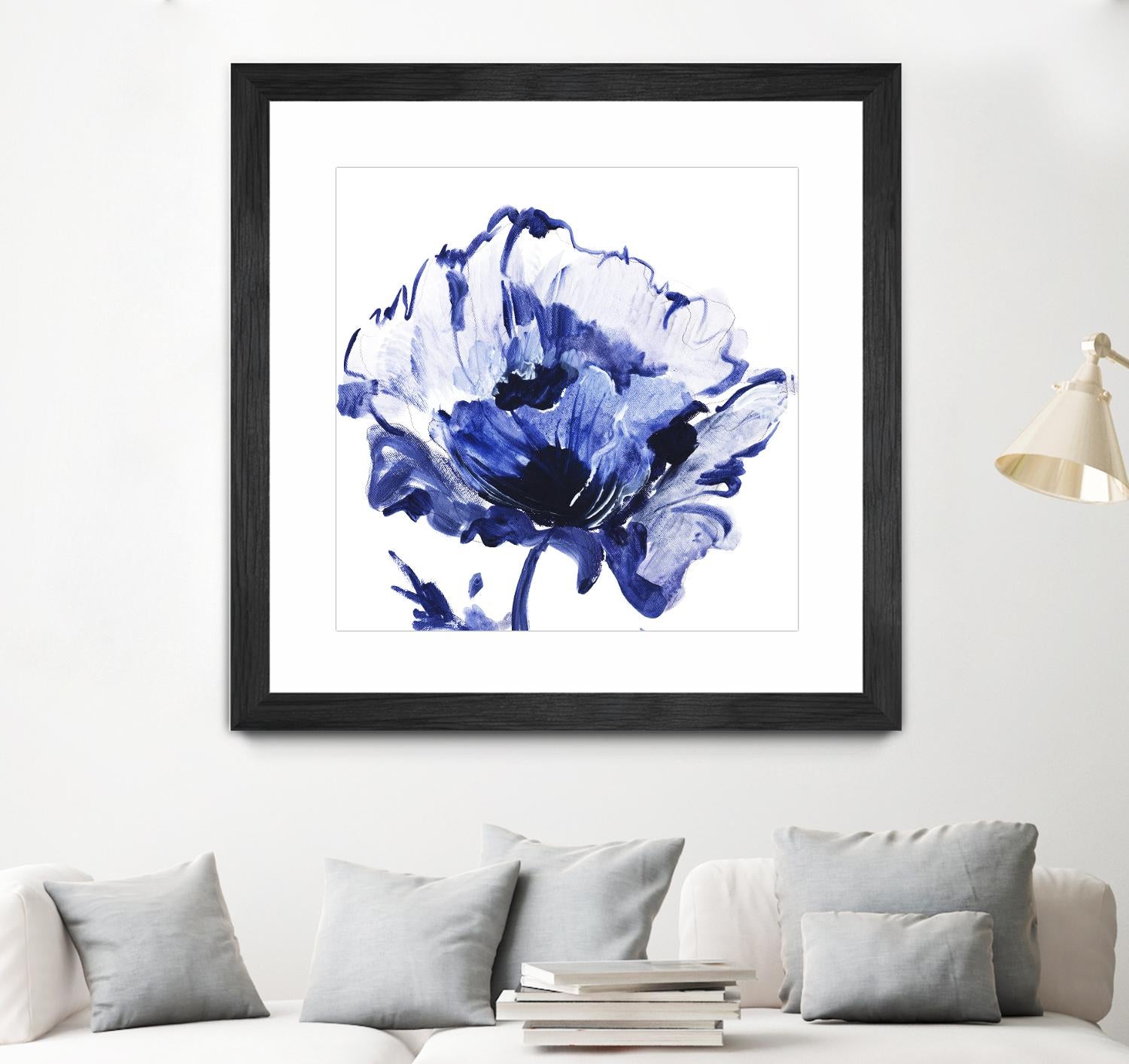 Indigo Flower I by Valeria Mravyan on GIANT ART - white floral