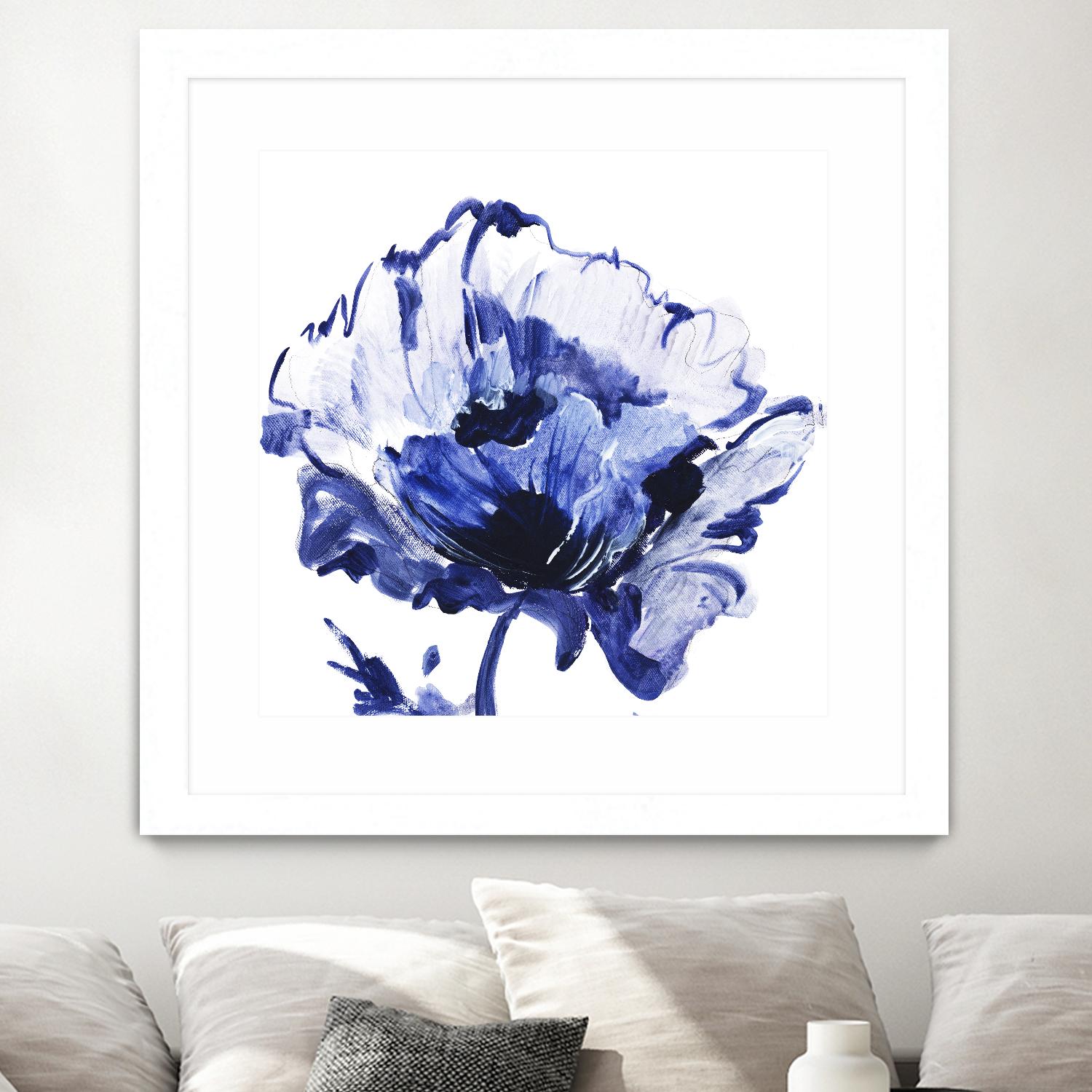 Indigo Flower I by Valeria Mravyan on GIANT ART - white floral