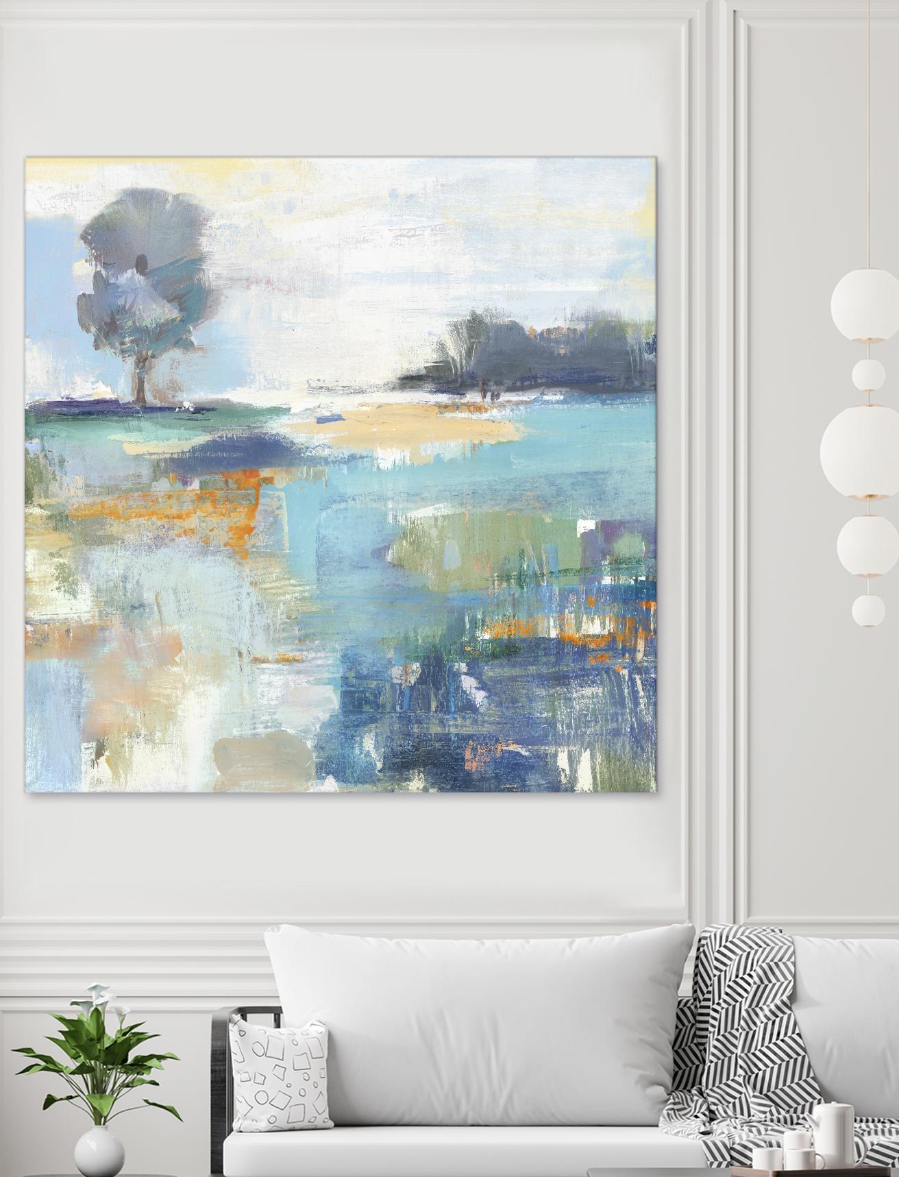 Rocky Fields by Valeria Mravyan on GIANT ART - blue abstract