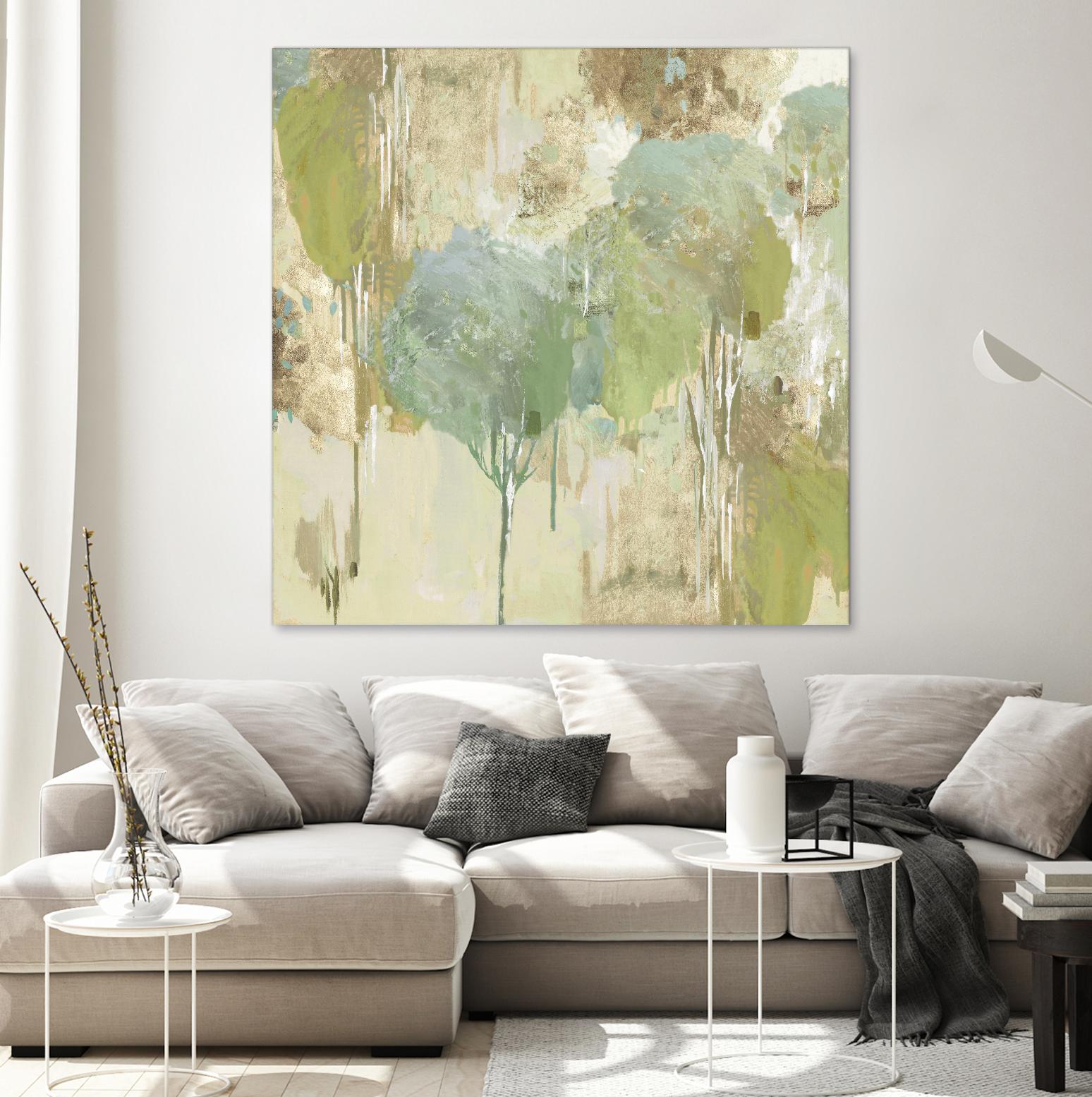 Teal Forest I by Valeria Mravyan on GIANT ART - beige abstract