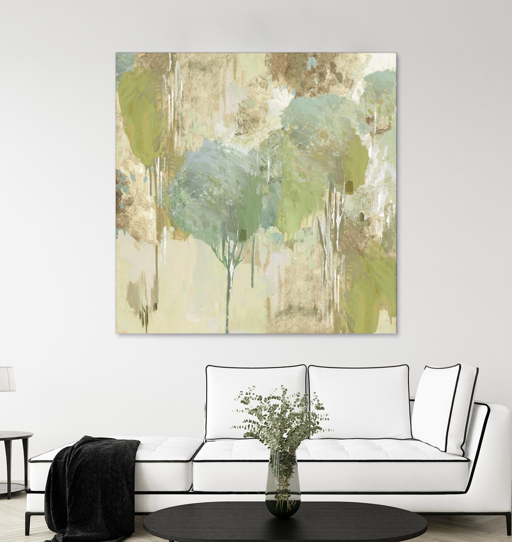 Teal Forest I by Valeria Mravyan on GIANT ART - beige abstract