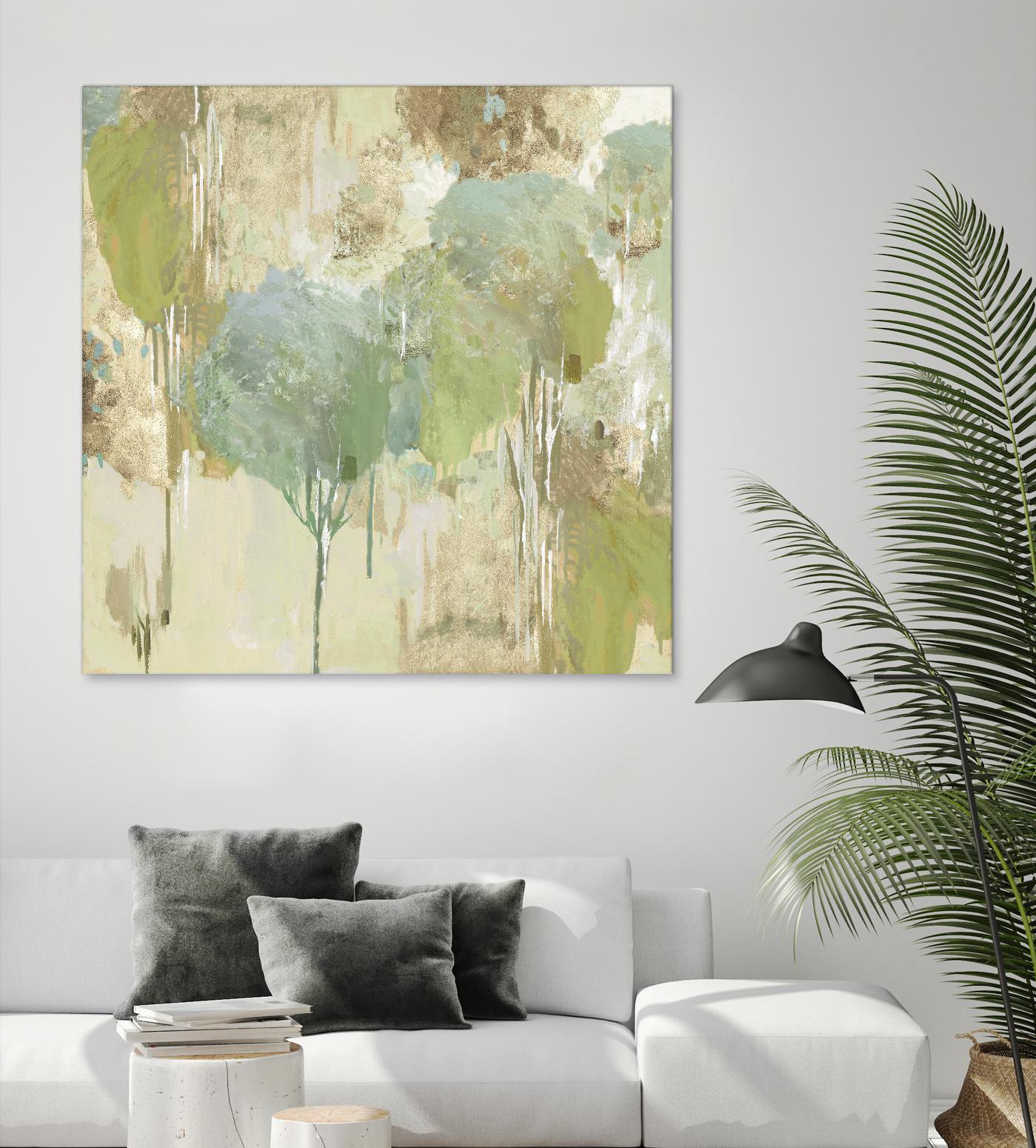 Teal Forest I by Valeria Mravyan on GIANT ART - beige abstract