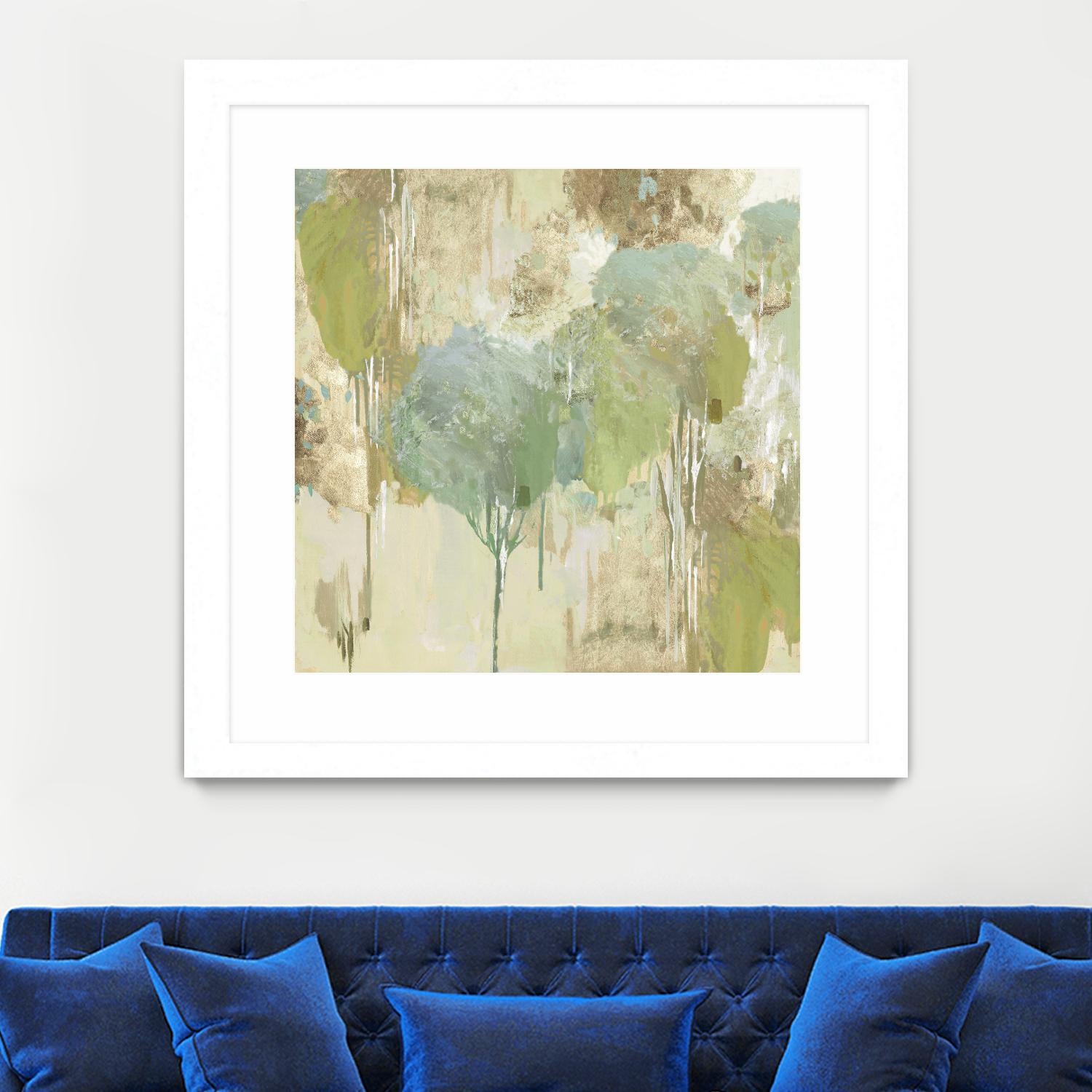 Teal Forest I by Valeria Mravyan on GIANT ART - beige abstract