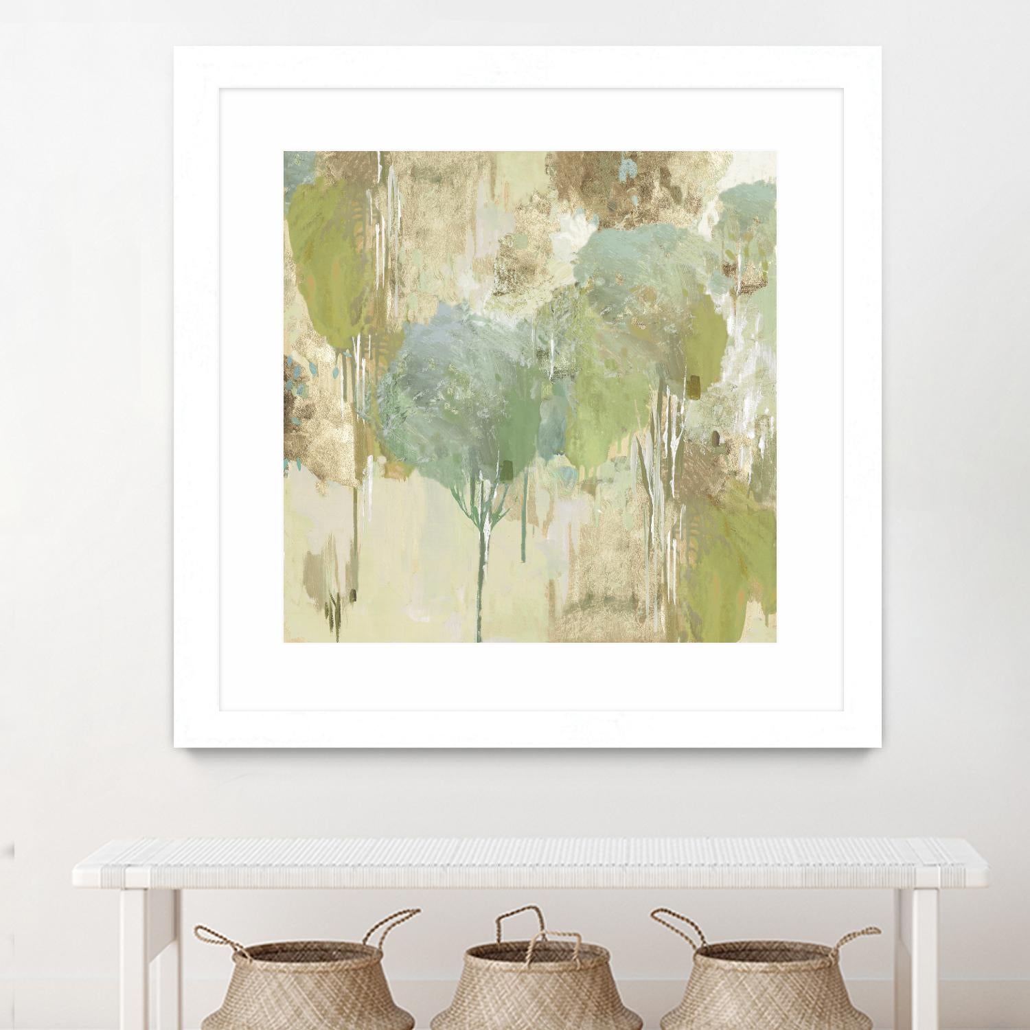 Teal Forest I by Valeria Mravyan on GIANT ART - beige abstract