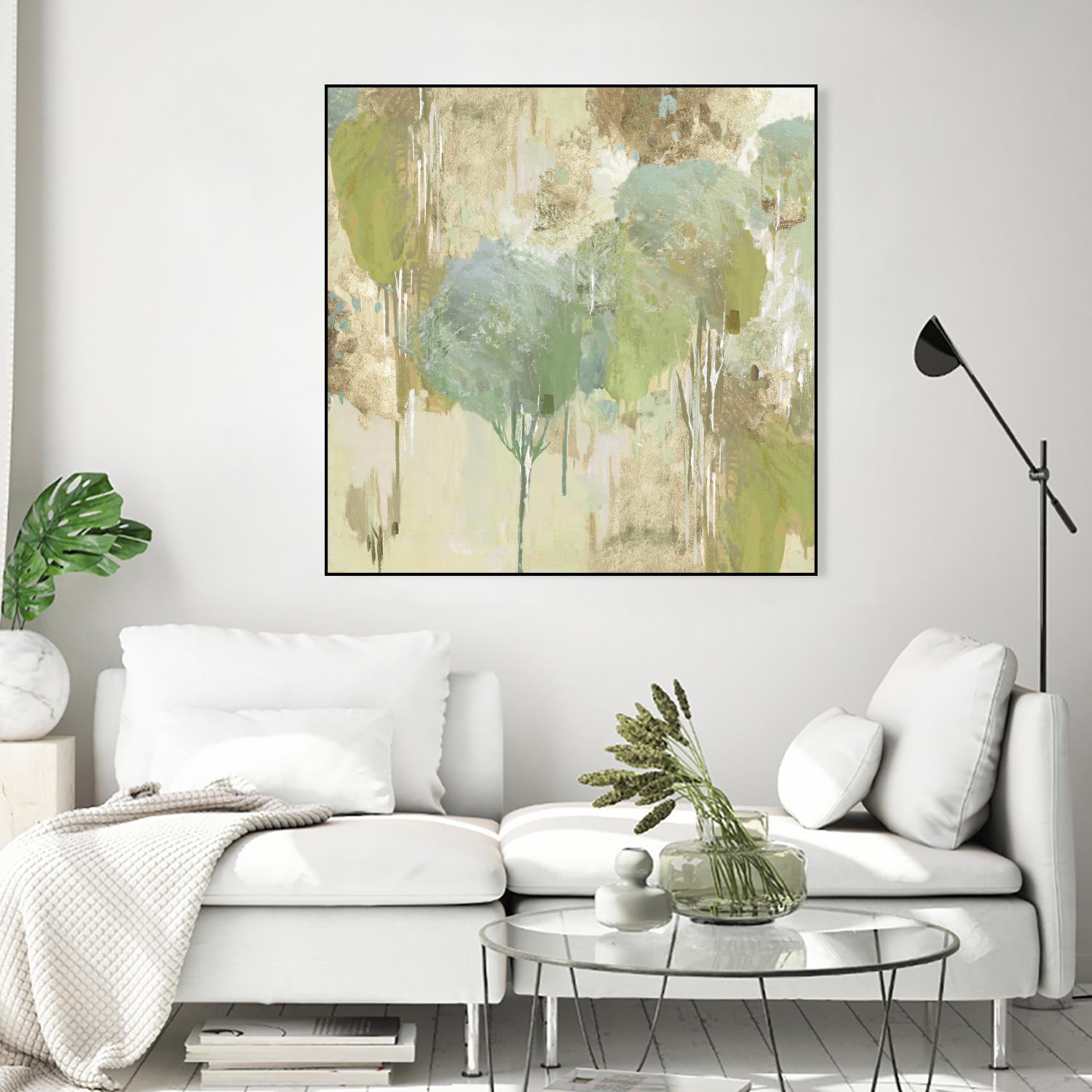 Teal Forest I by Valeria Mravyan on GIANT ART - beige abstract