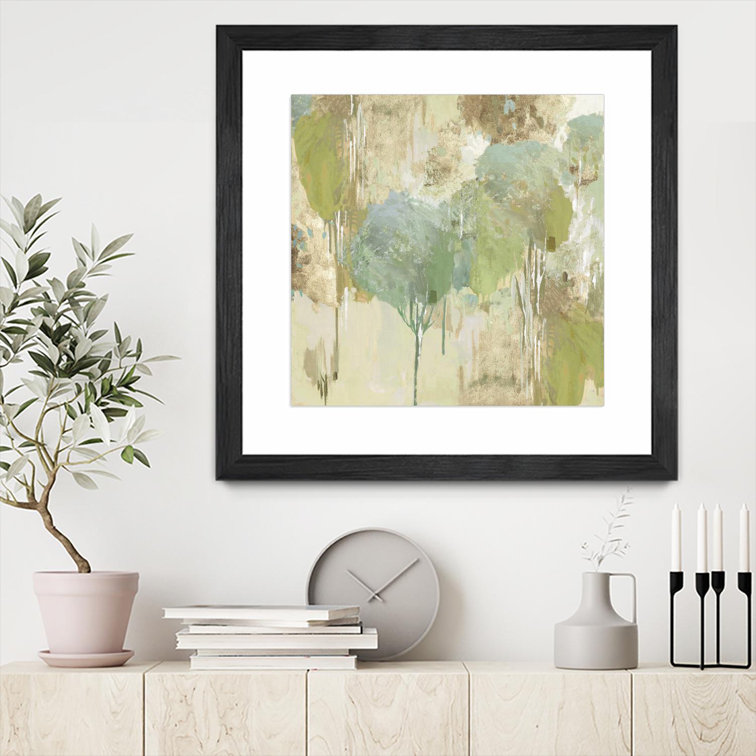 Teal Forest I by Valeria Mravyan on GIANT ART - beige abstract