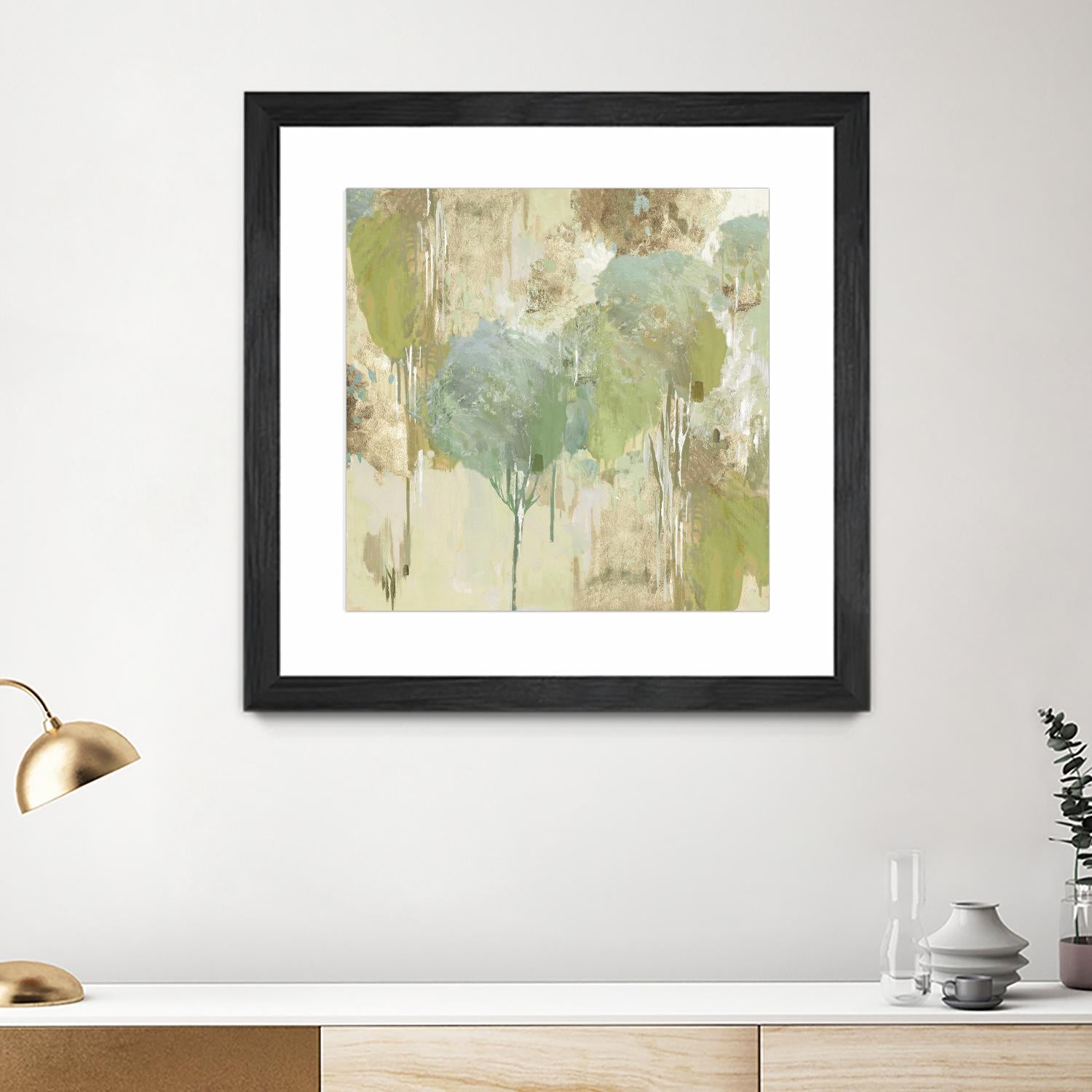 Teal Forest I by Valeria Mravyan on GIANT ART - beige abstract