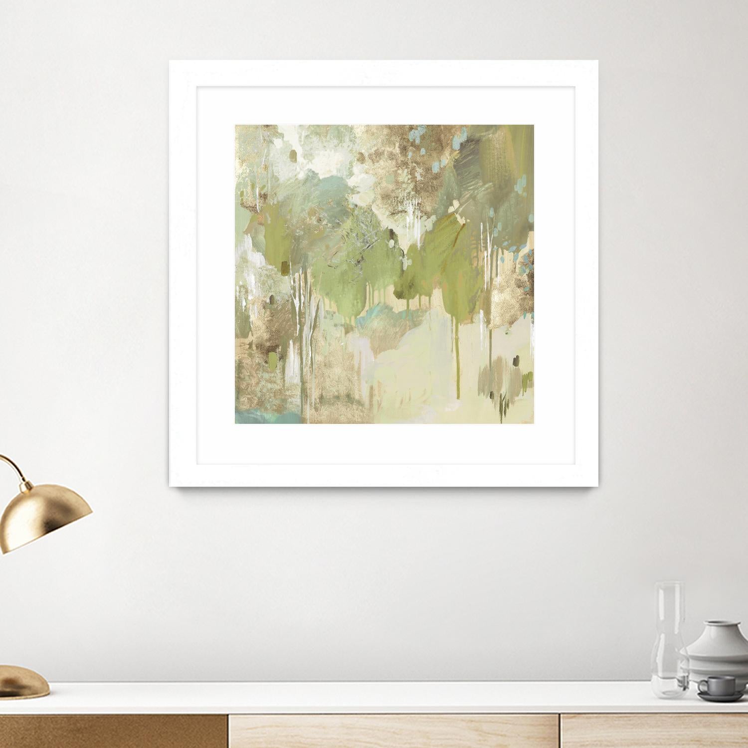 Teal Forest II by Valeria Mravyan on GIANT ART - beige abstract