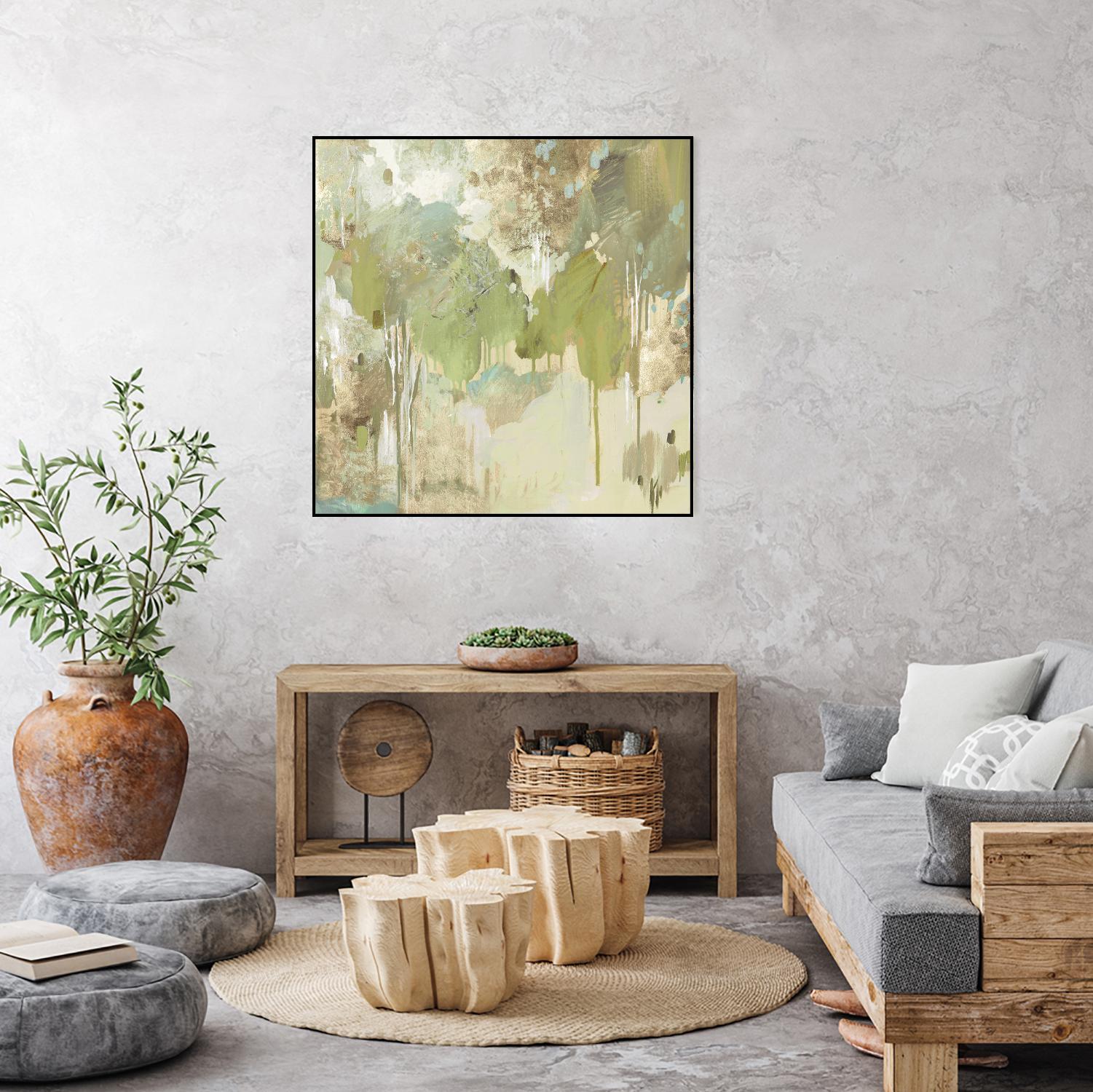 Teal Forest II by Valeria Mravyan on GIANT ART - beige abstract