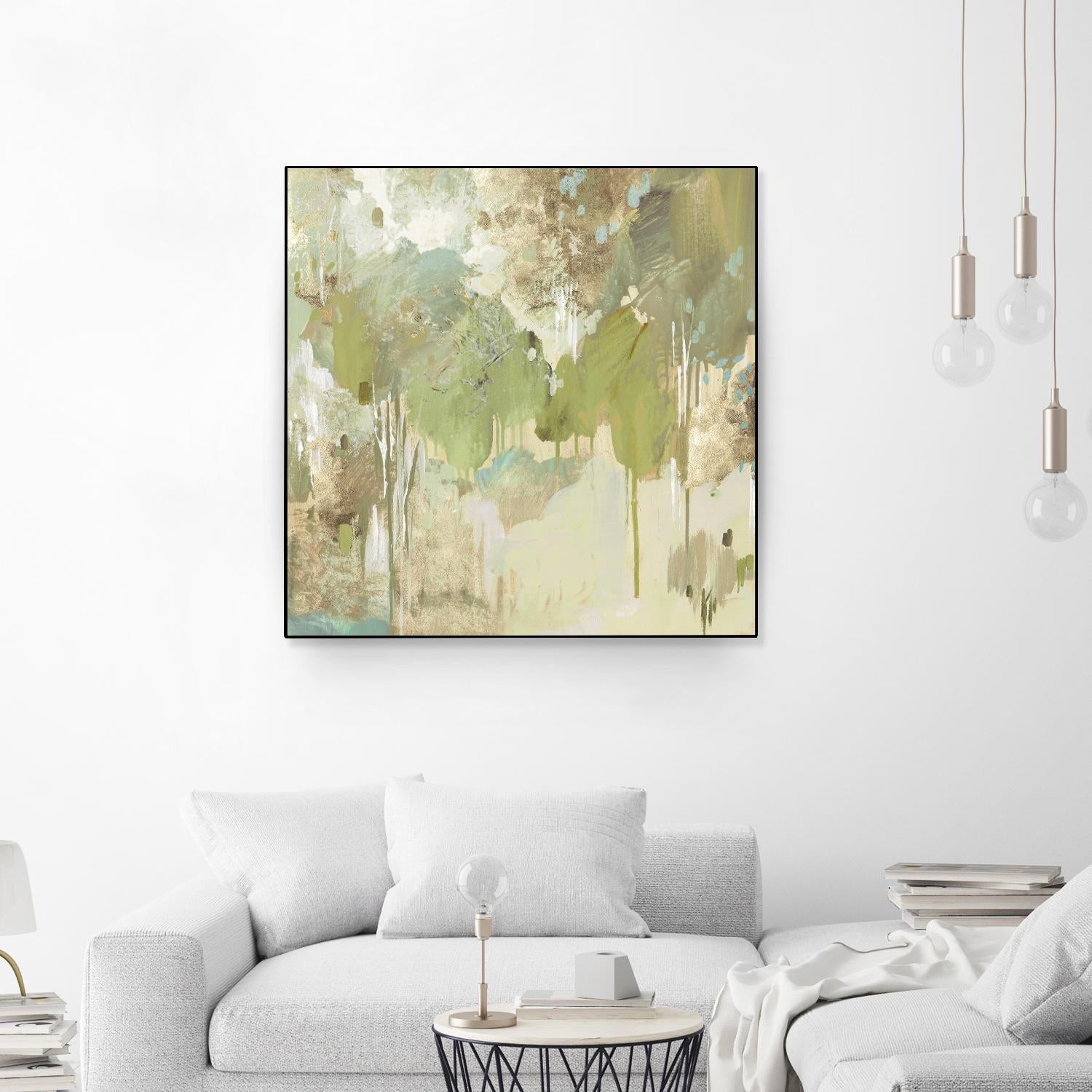 Teal Forest II by Valeria Mravyan on GIANT ART - beige abstract