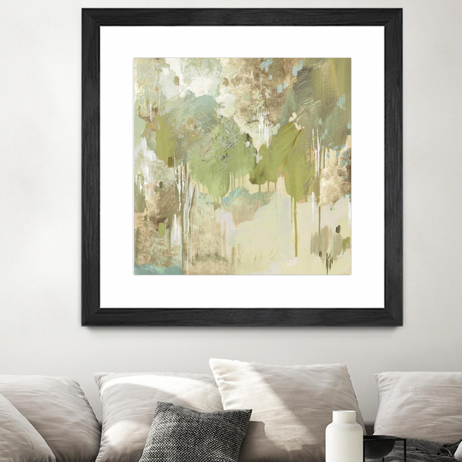 Teal Forest II by Valeria Mravyan on GIANT ART - beige abstract