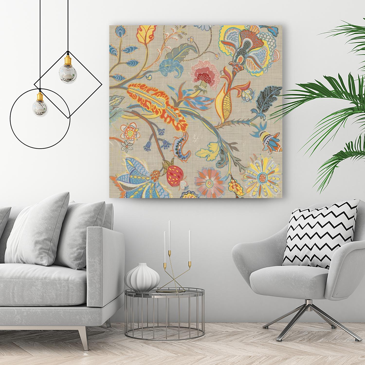 Folklore I by Maya Woods on GIANT ART - beige flowers