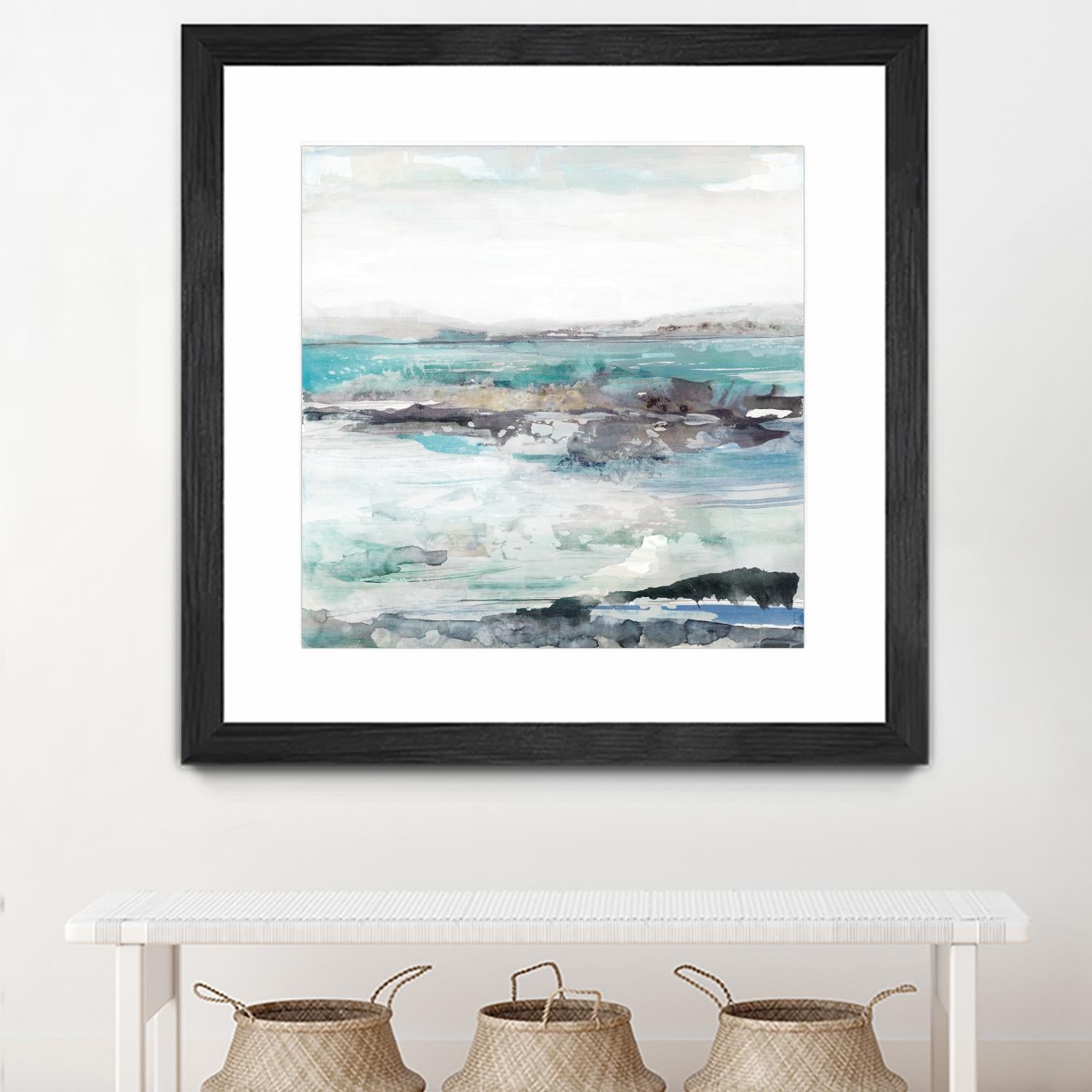 Sea Foam I by Maya Woods on GIANT ART - cyan abstract