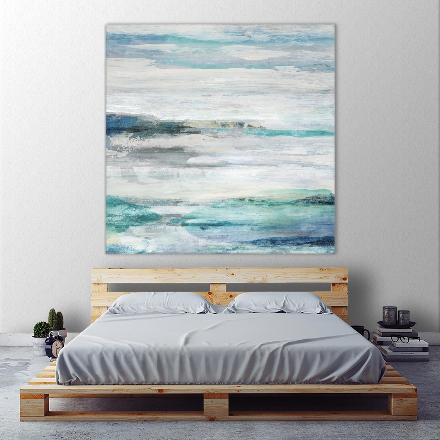 Sea Foam II by Maya Woods on GIANT ART - cyan abstract