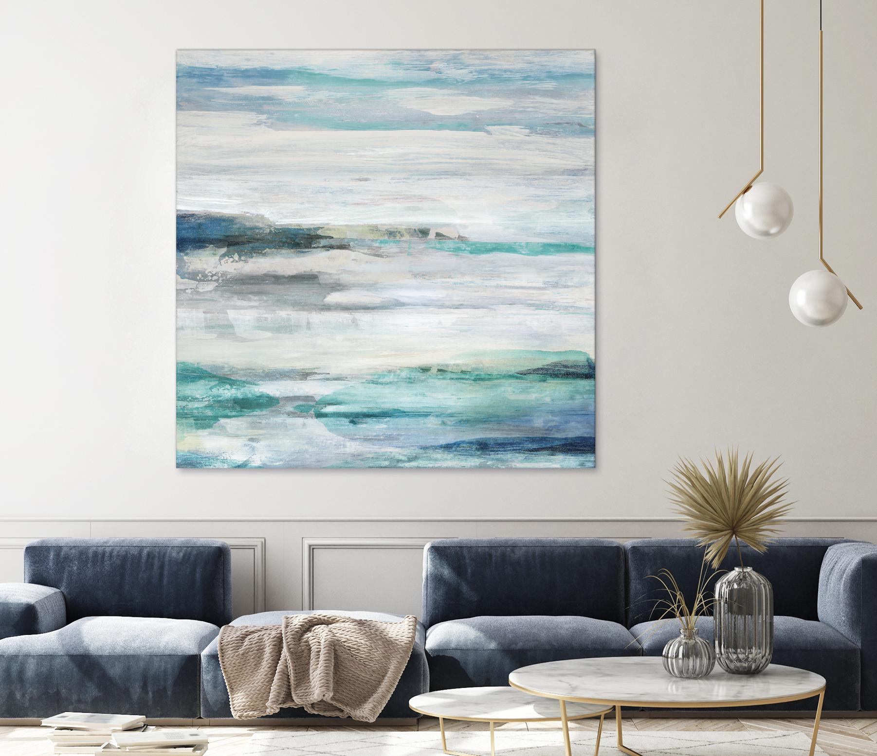 Sea Foam II by Maya Woods on GIANT ART - cyan abstract