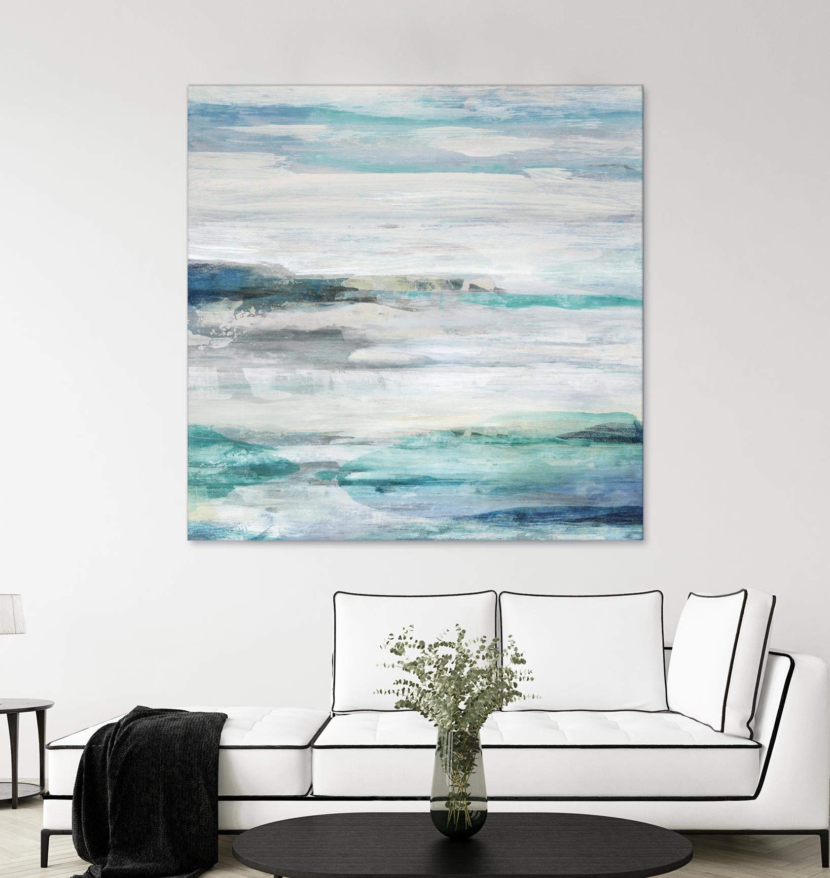 Sea Foam II by Maya Woods on GIANT ART - cyan abstract