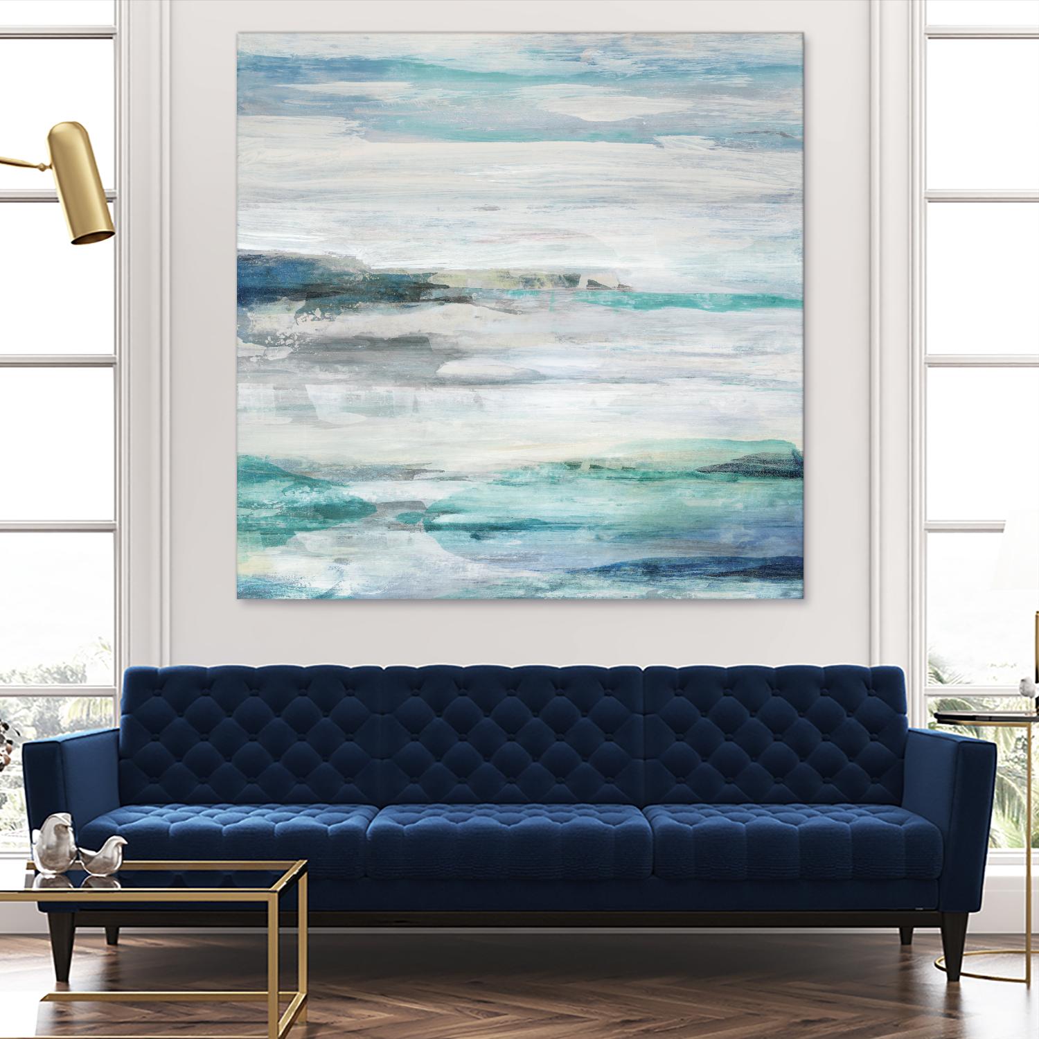 Sea Foam II by Maya Woods on GIANT ART - cyan abstract