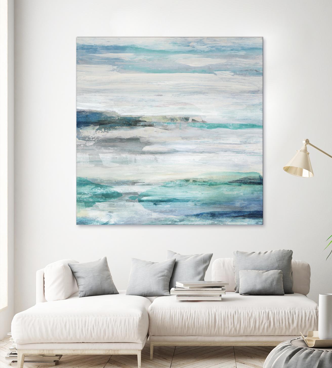 Sea Foam II by Maya Woods on GIANT ART - cyan abstract