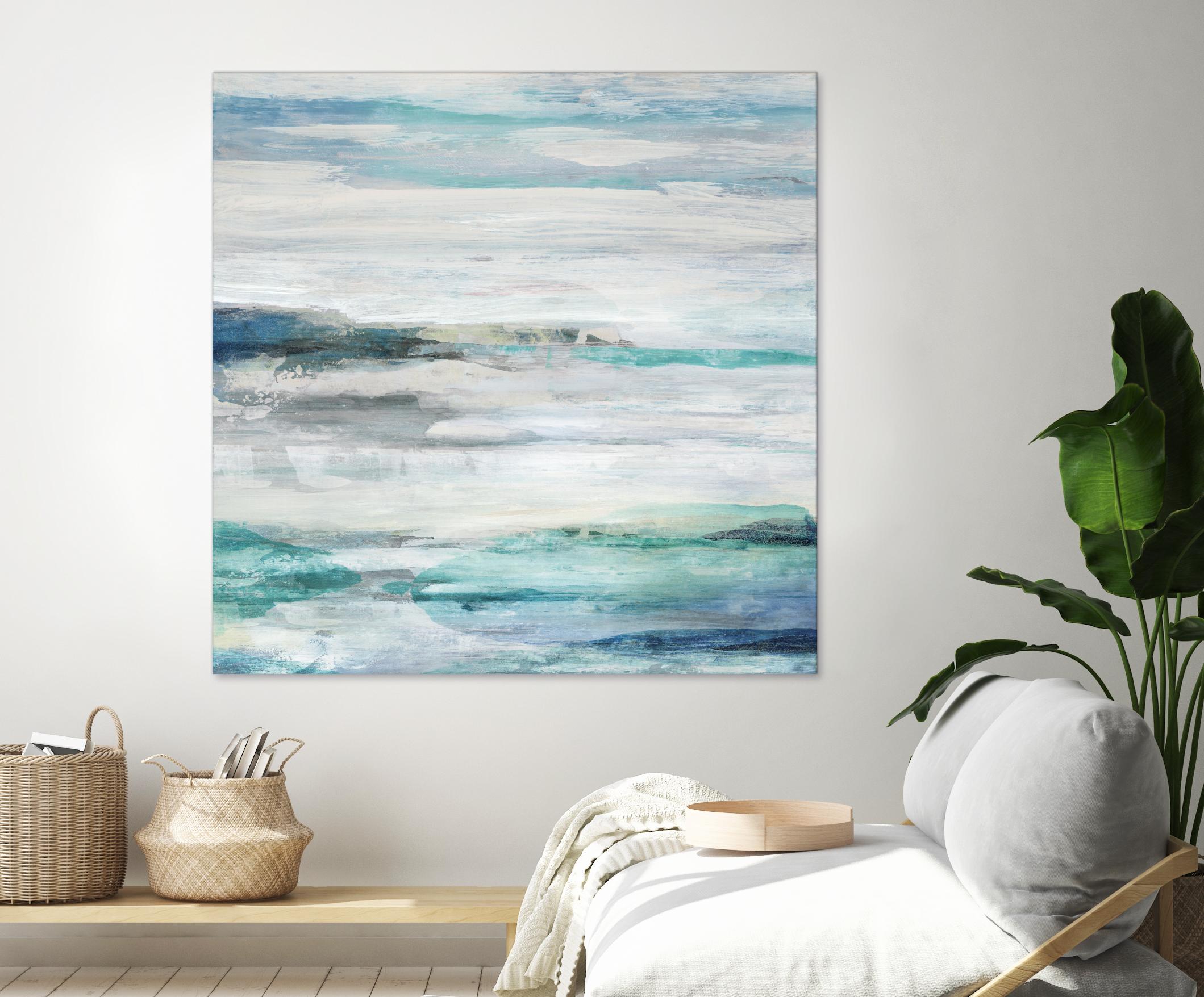 Sea Foam II by Maya Woods on GIANT ART - cyan abstract