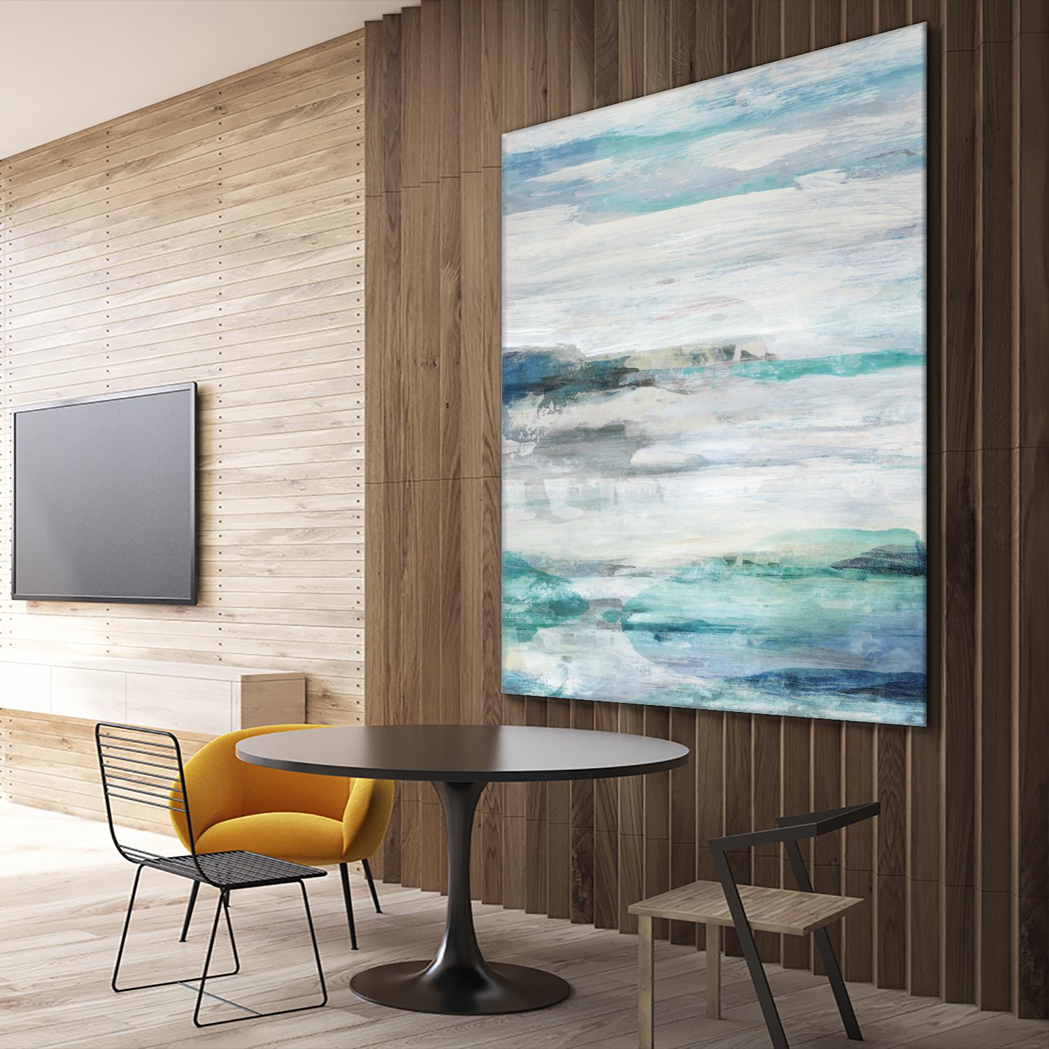 Sea Foam II by Maya Woods on GIANT ART - cyan abstract