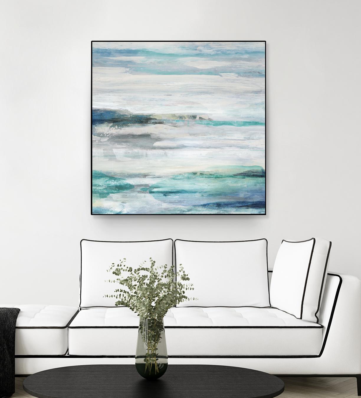 Sea Foam II by Maya Woods on GIANT ART - cyan abstract