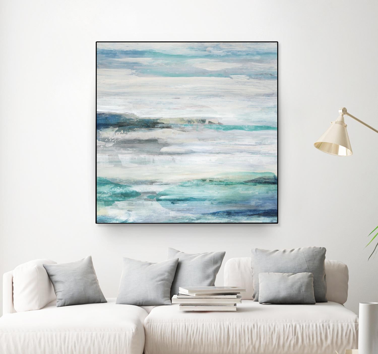 Sea Foam II by Maya Woods on GIANT ART - cyan abstract