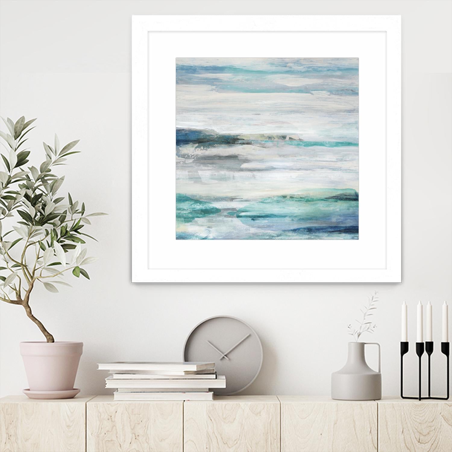 Sea Foam II by Maya Woods on GIANT ART - cyan abstract