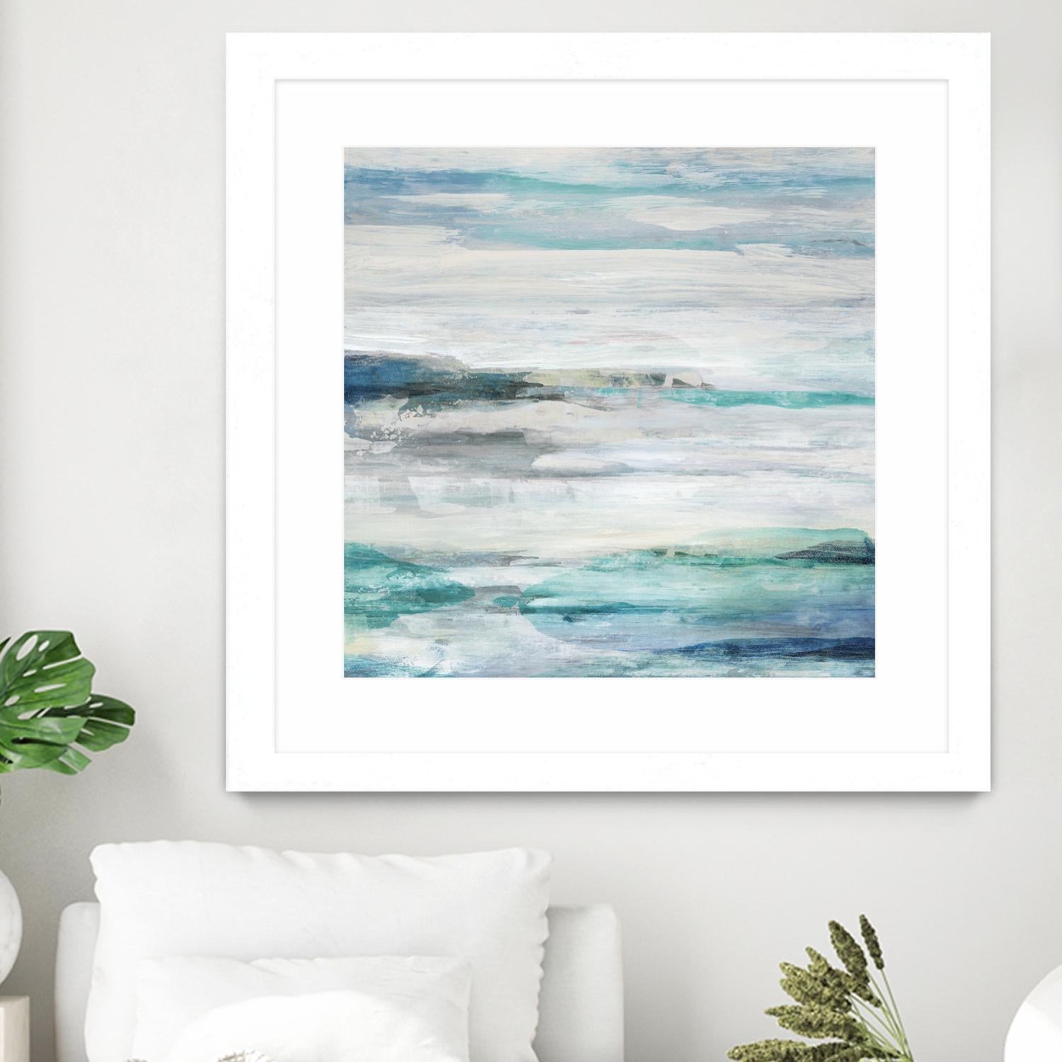 Sea Foam II by Maya Woods on GIANT ART - cyan abstract